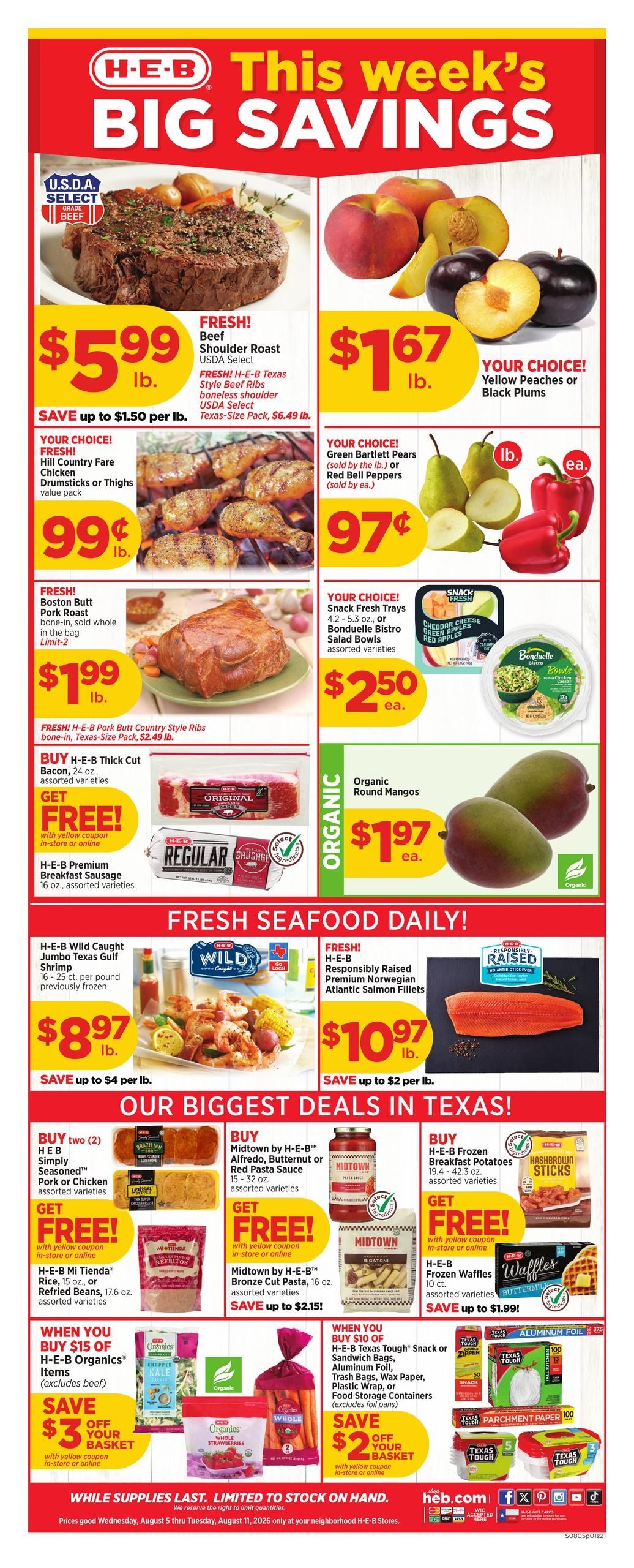 H-E-B (Mcallen-McAllen Area, TX) Weekly Ad August 5 - 11, 2026