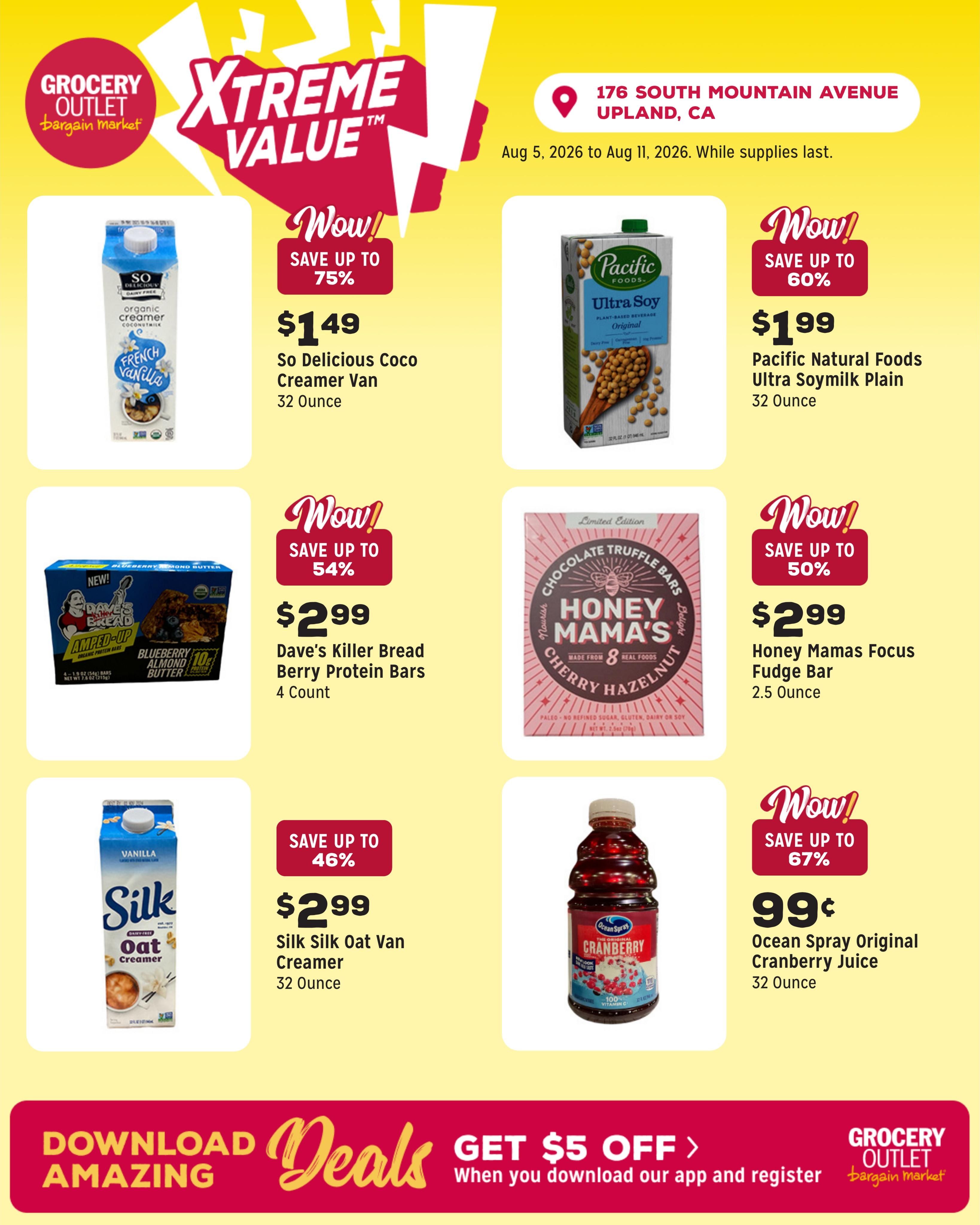 Grocery Outlet (Rancho Cucamonga–Upland Area, CA) Weekly Ad August 5 - 11, 2026