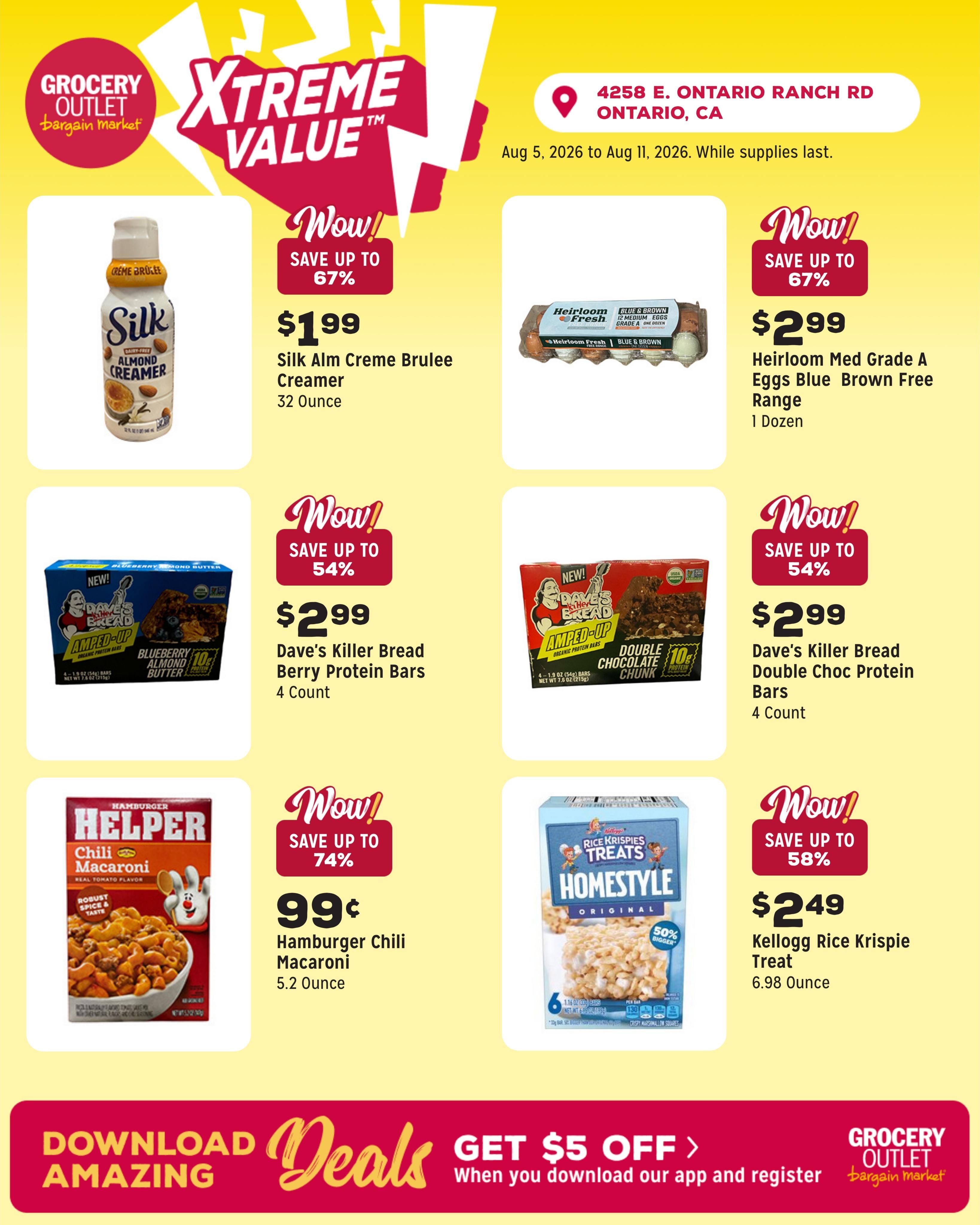 Grocery Outlet (Ontario Area, CA) Weekly Ad August 5 - 11, 2026