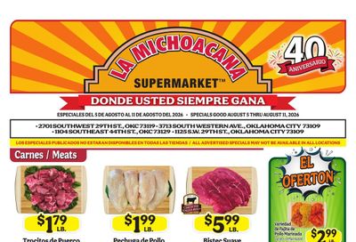 La Michoacana Supermarket (Oklahoma City–Norman Area, OK) Weekly Ad August 5 - 11, 2026