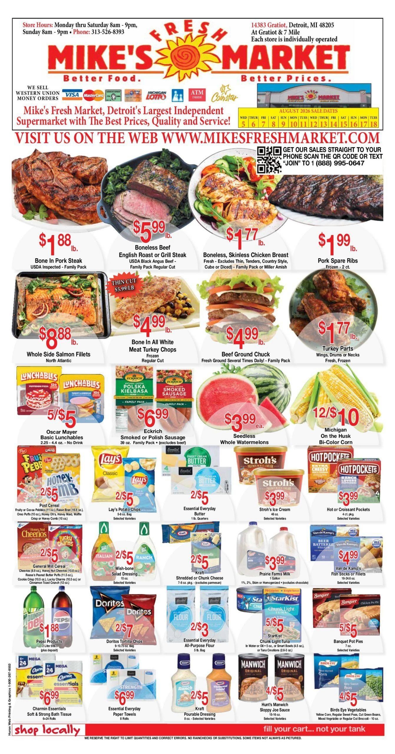Mike's Fresh Market (Detroit–Warren Area, MI) Weekly Ad August 5 - 18, 2026