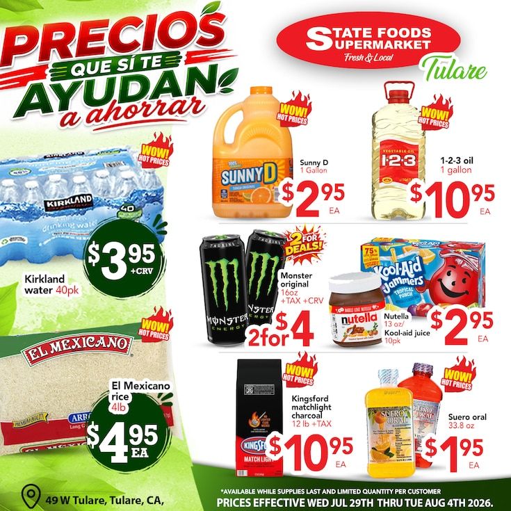 State Foods Supermarket (49 W Tulare Ave, Tulare, CA) Weekly Ad August 5 - 11, 2026