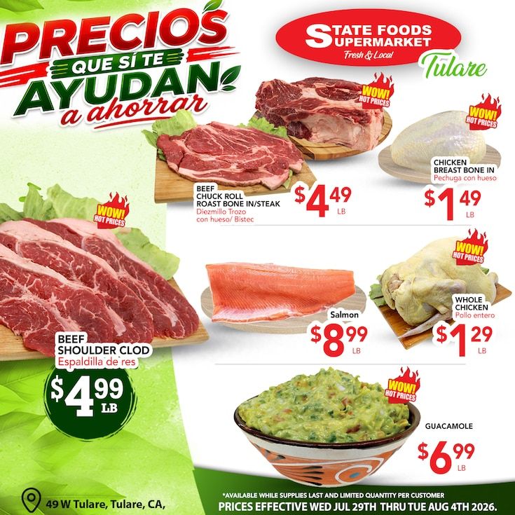 State Foods Supermarket (49 W Tulare Ave, Tulare, CA) Weekly Ad August 5 - 11, 2026