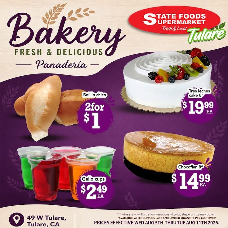 State Foods Supermarket (49 W Tulare Ave, Tulare, CA) Weekly Ad August 5 - 11, 2026