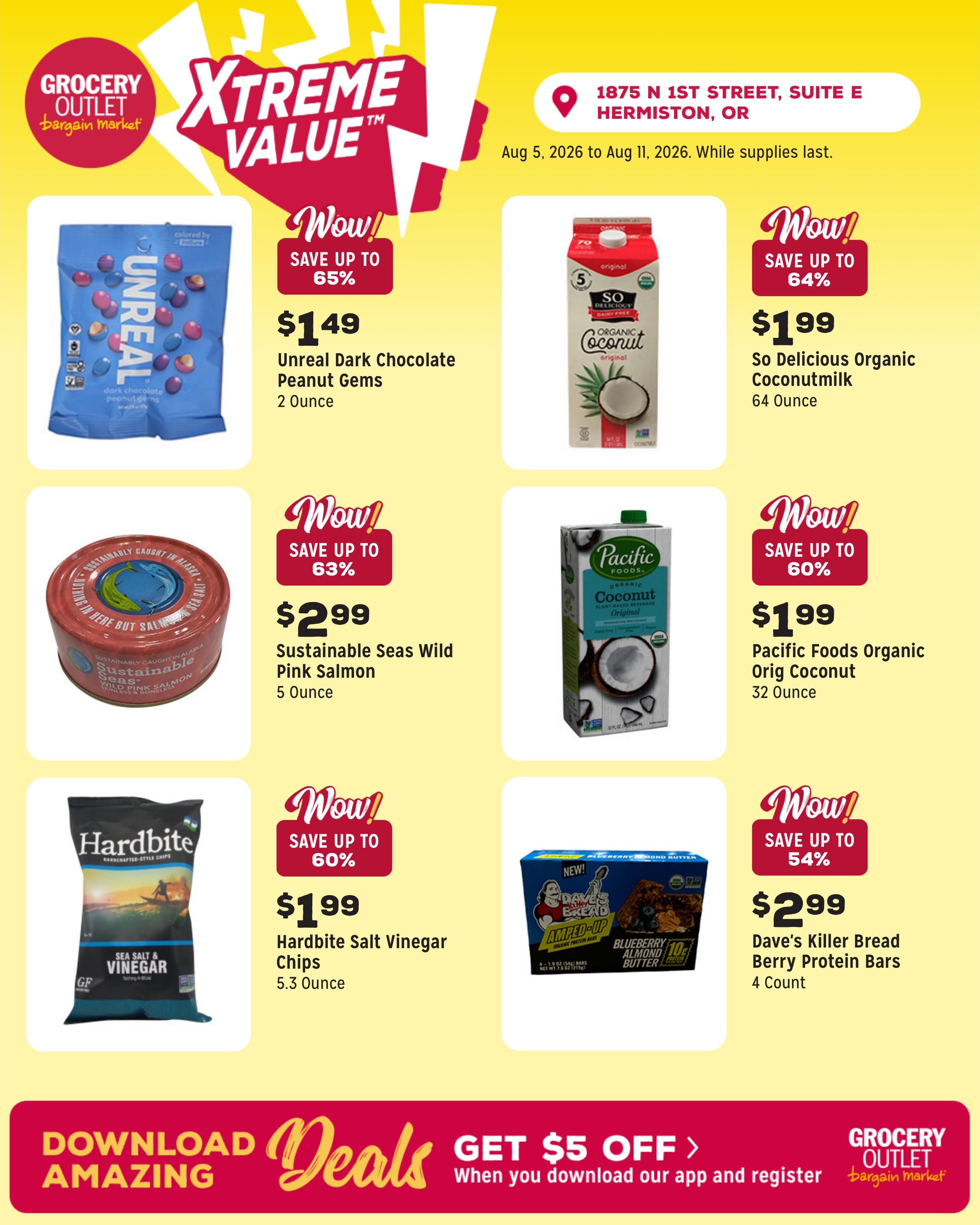 Grocery Outlet (Boardman–Plymouth Area, OR–WA) Weekly Ad August 5 - 11, 2026