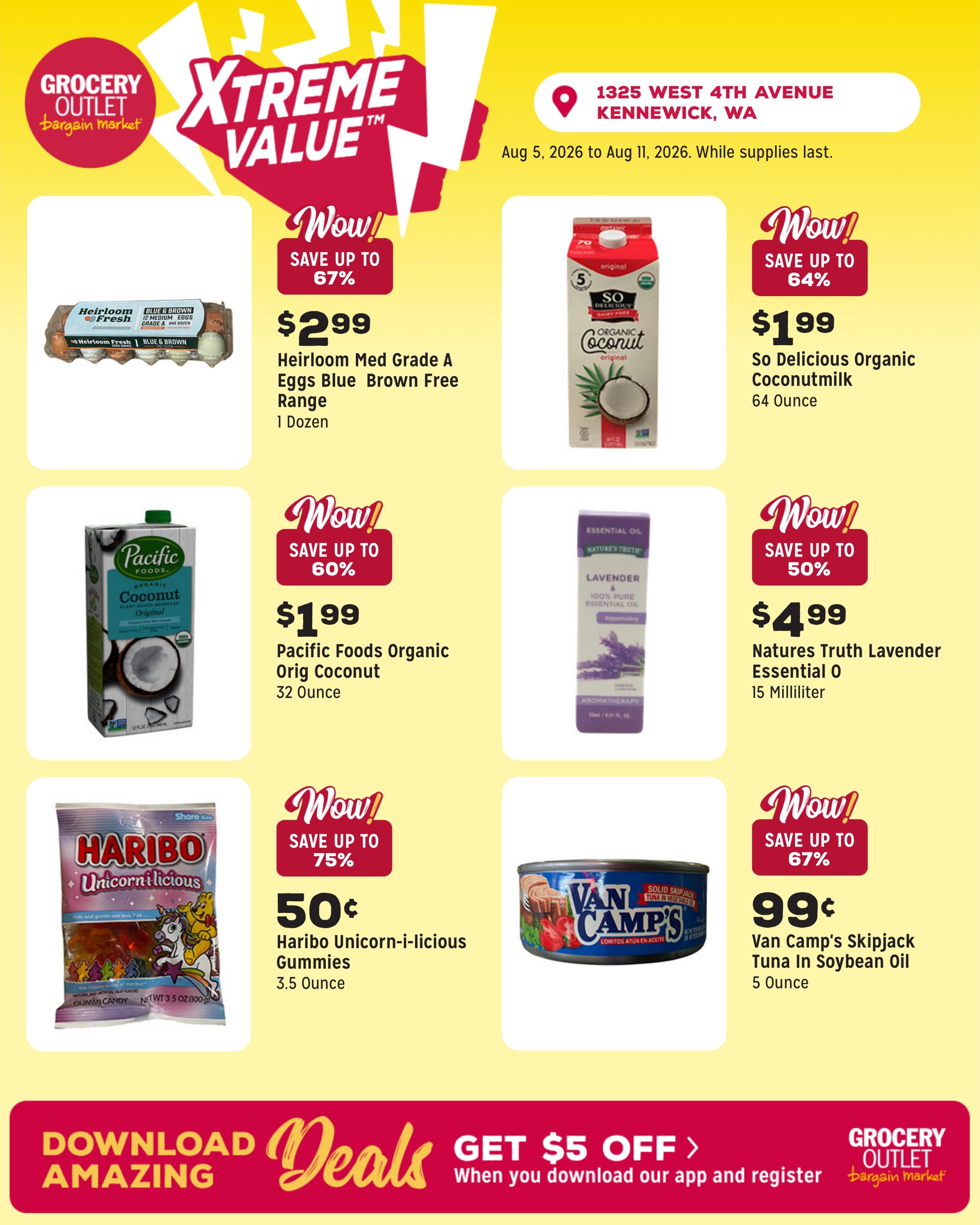 Grocery Outlet (Burbank–Wallula Area, WA) Weekly Ad August 5 - 11, 2026