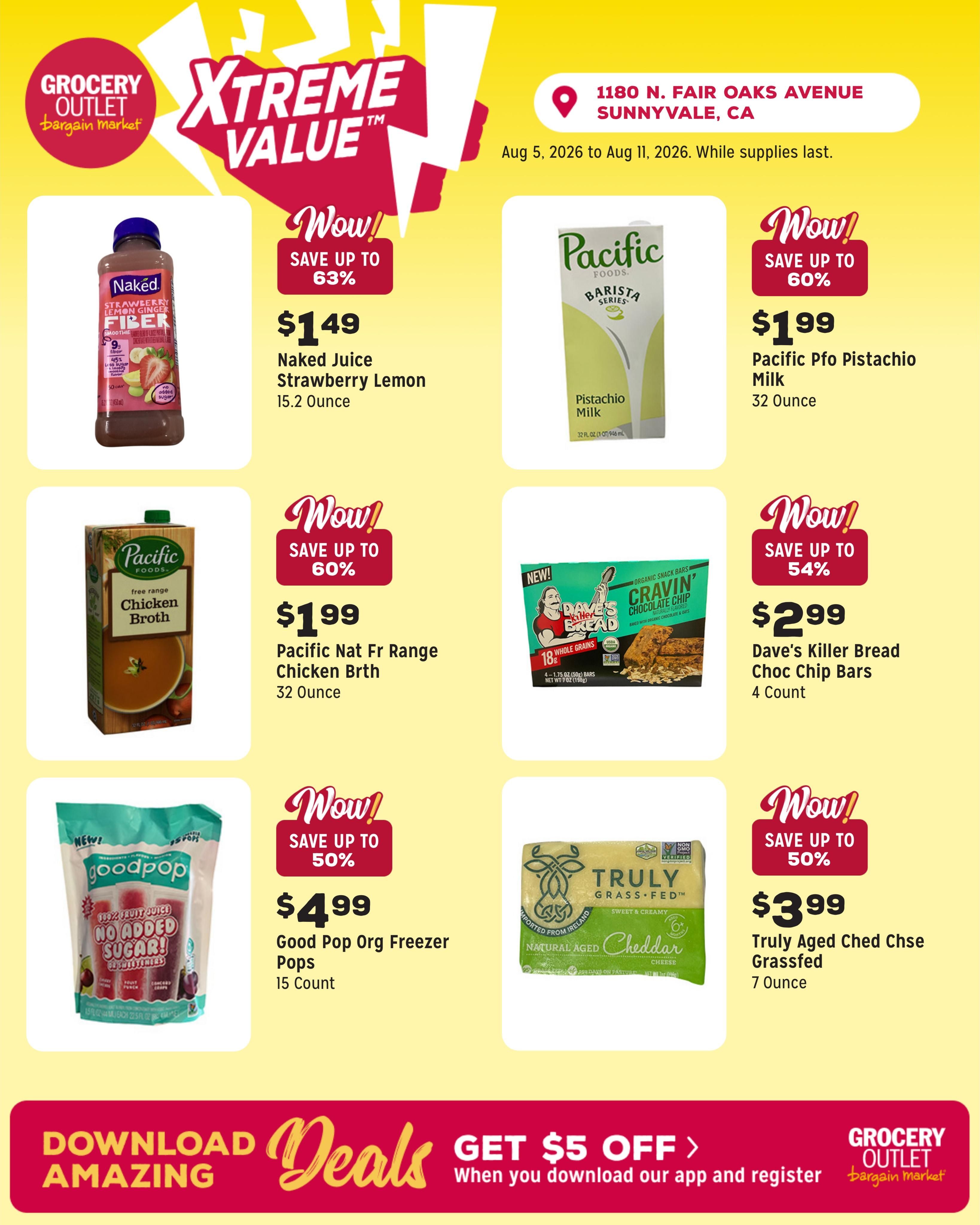 Grocery Outlet (Sunnyvale Area, CA) Weekly Ad August 5 - 11, 2026