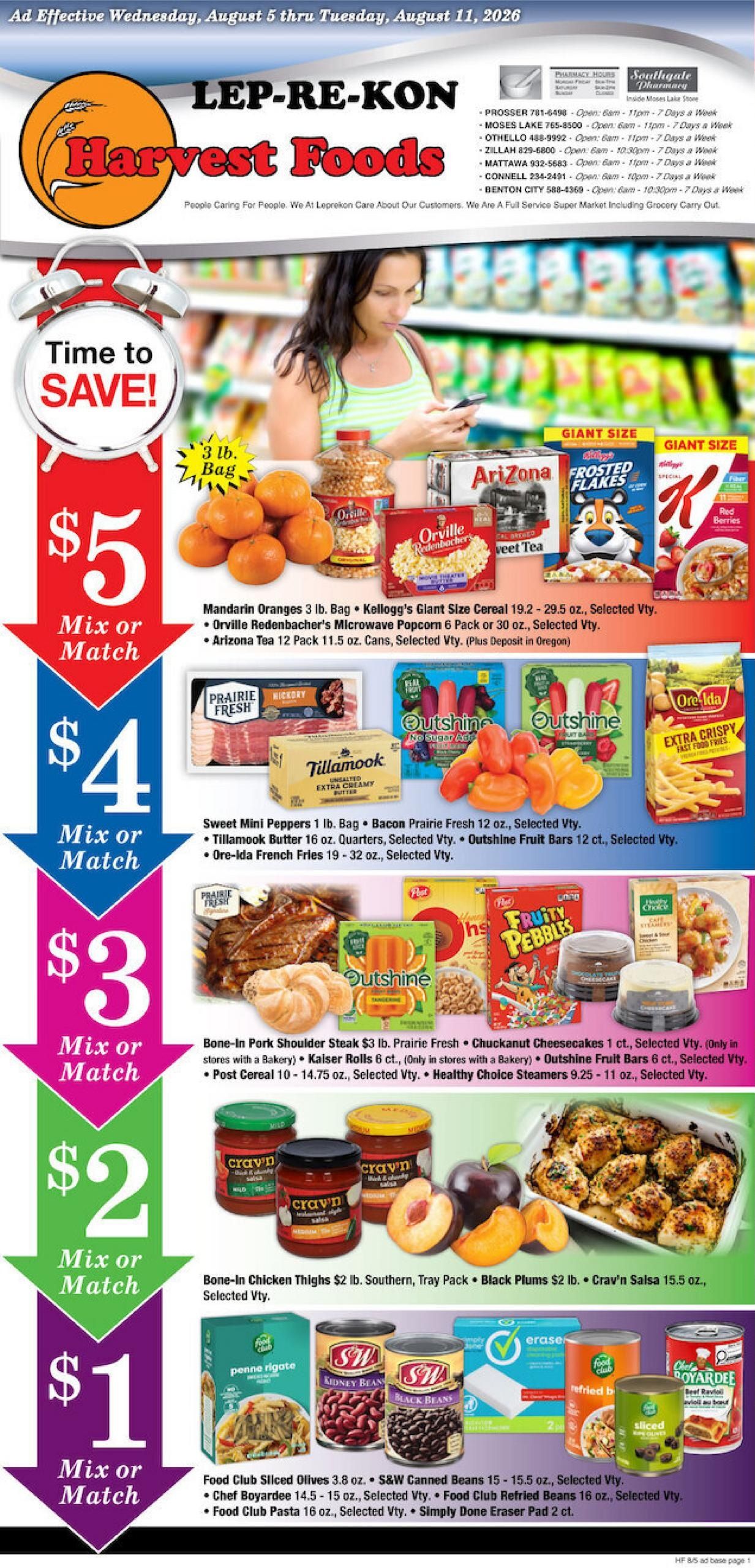 Harvest Foods (Eltopia Area, WA) Weekly Ad August 5 - 11, 2026