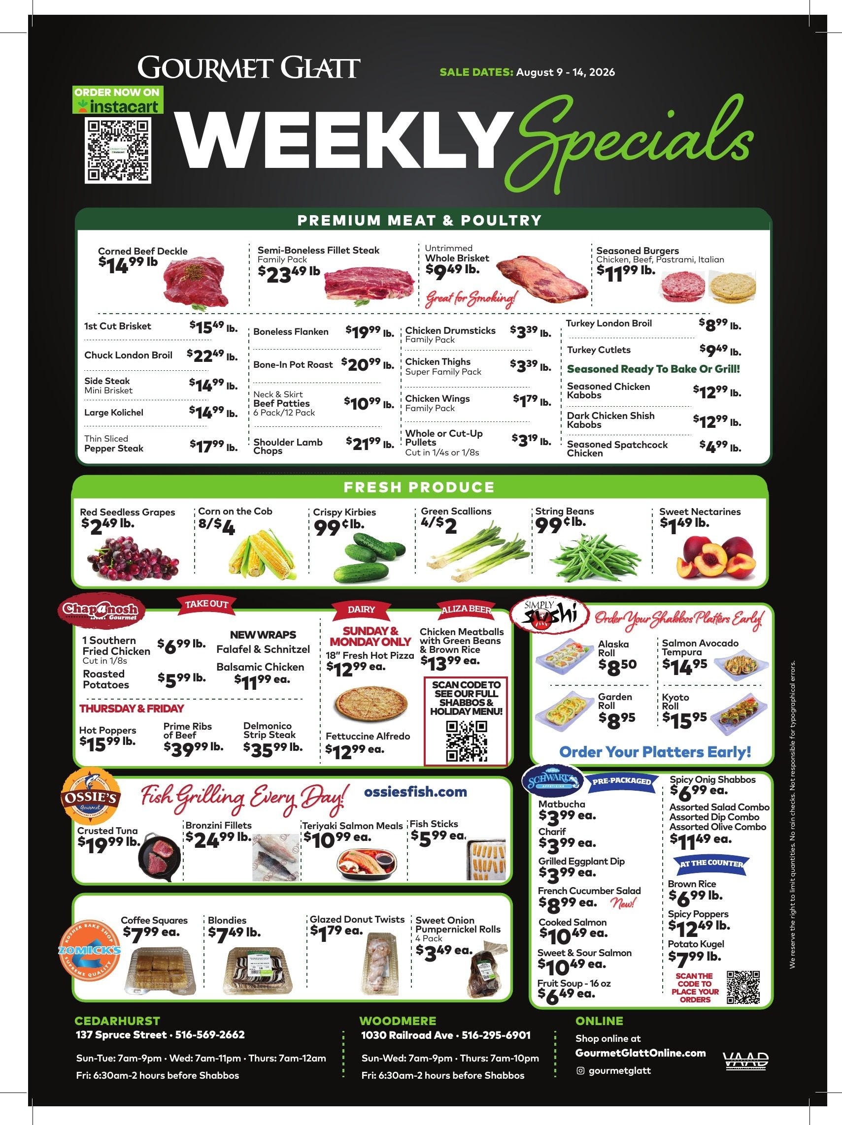 Gourmet Glatt Weekly Ad August 8 - 14, 2026