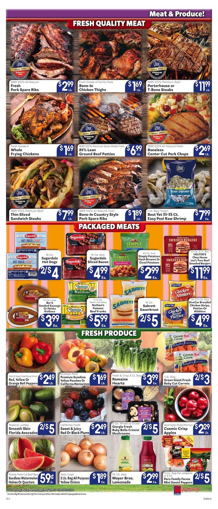 Big M Supermarkets (Plattsburgh, NY) Weekly Ad August 2 - 8, 2026