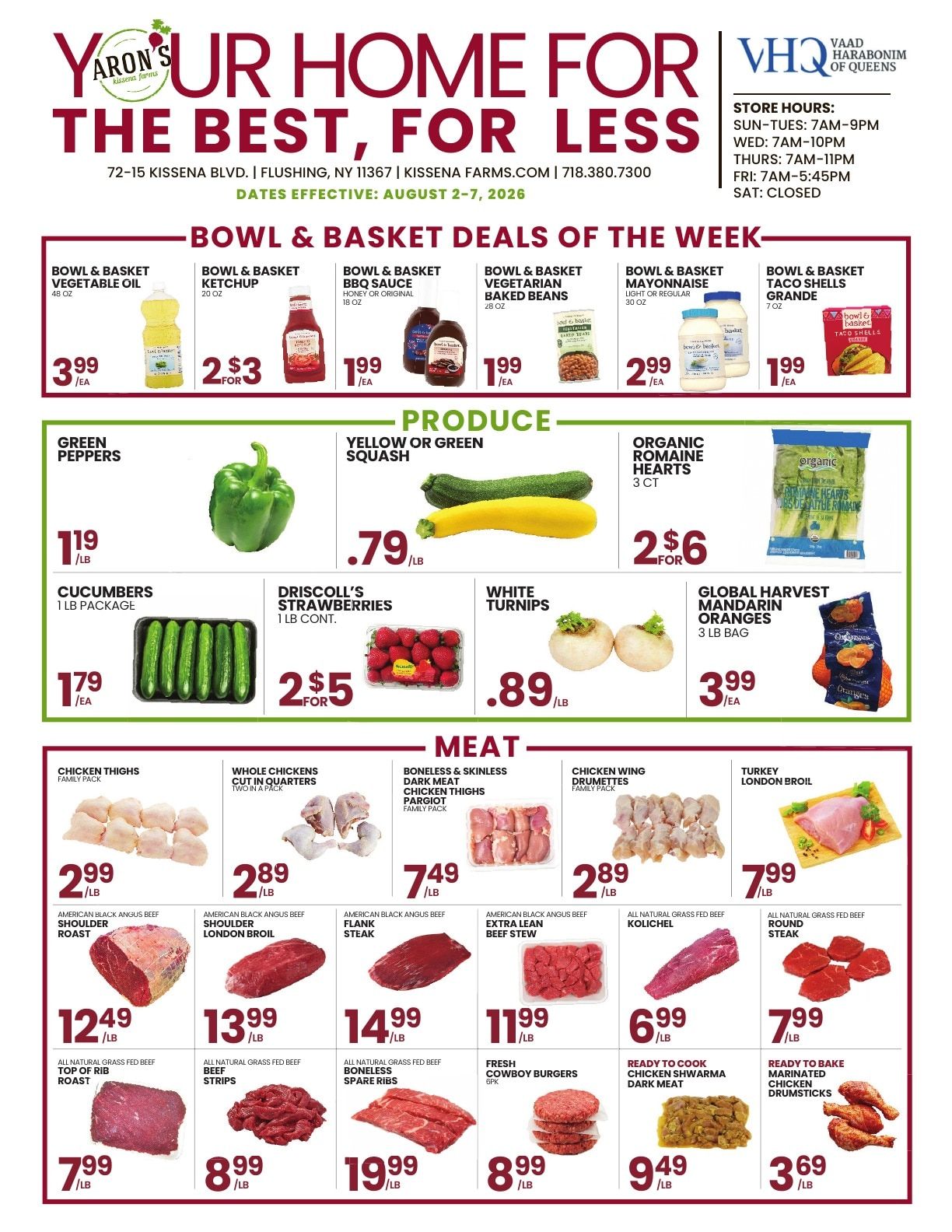 Aron's Kissena Farms Weekly Ad August 2 - 7, 2026