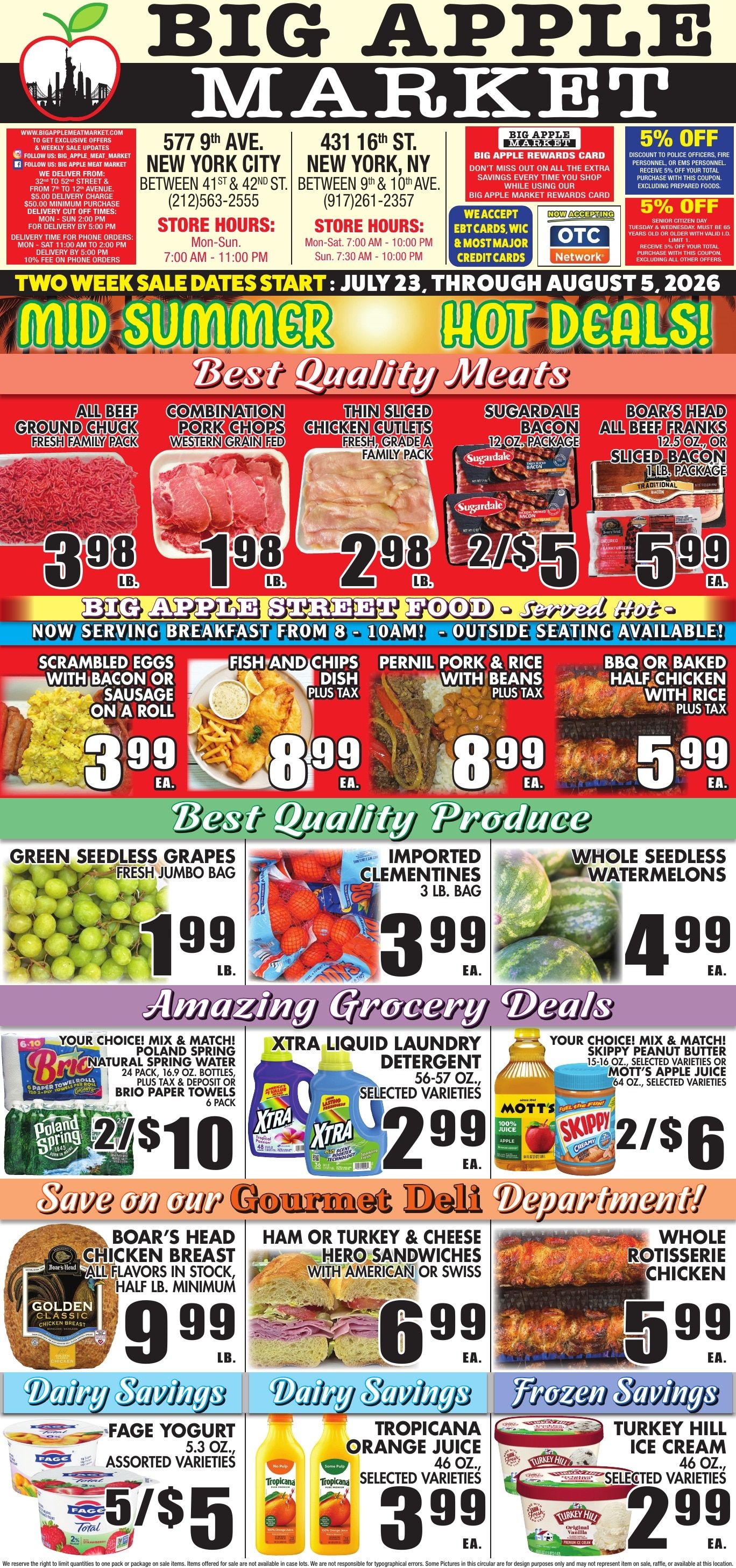 Big Apple Meat Market Weekly Ad July 23 - August 5, 2026