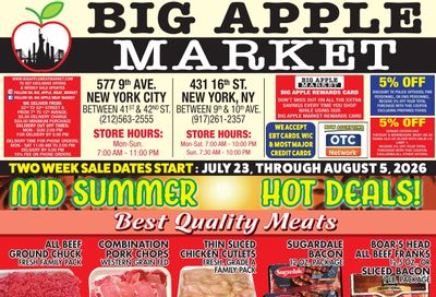 Big Apple Meat Market Weekly Ad July 23 - August 5, 2026