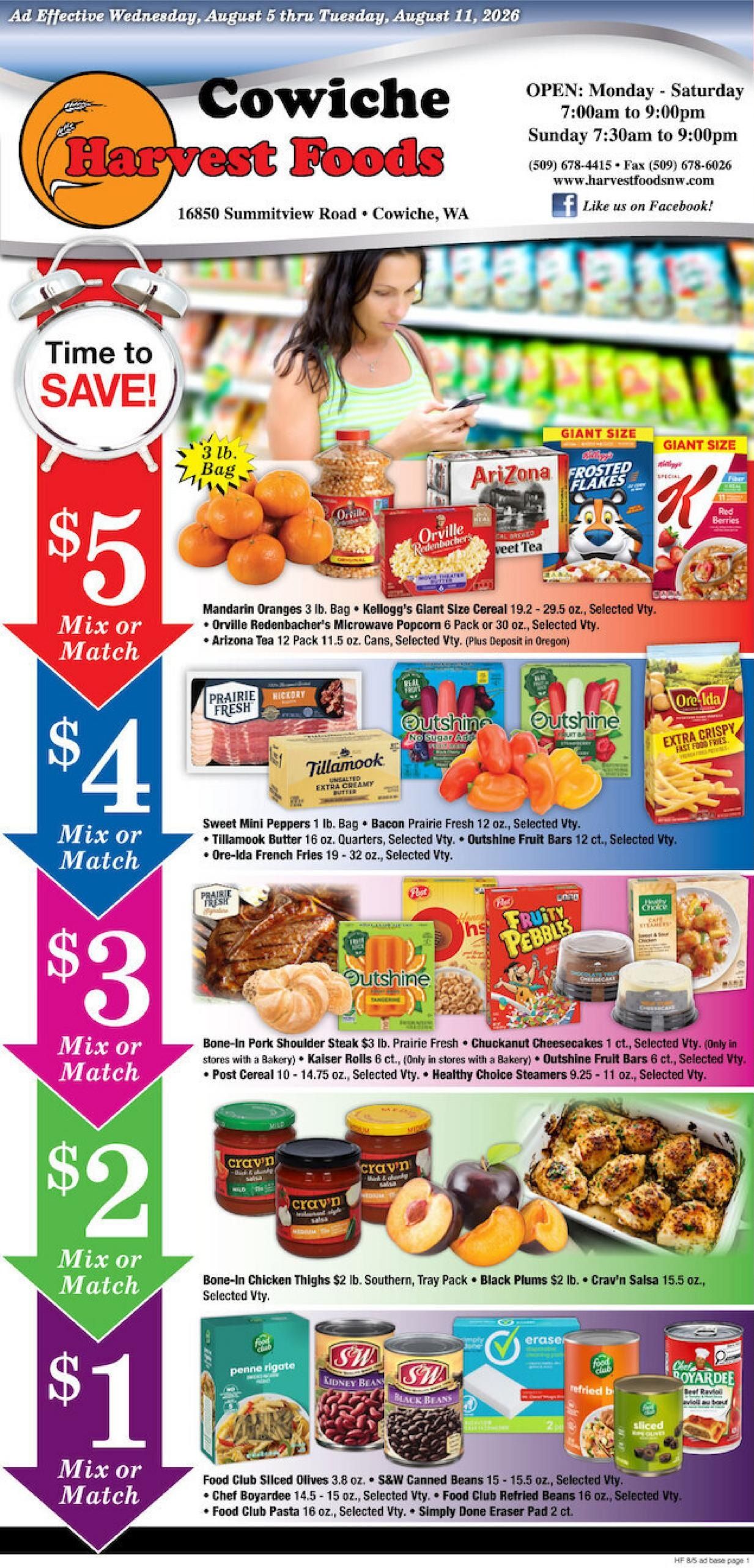 Harvest Foods (Yakima Area, WA) Weekly Ad August 5 - 11, 2026