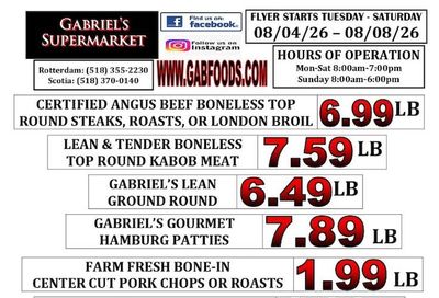 Gabriel's Supermarkets Weekly Ad August 2 - 8, 2026