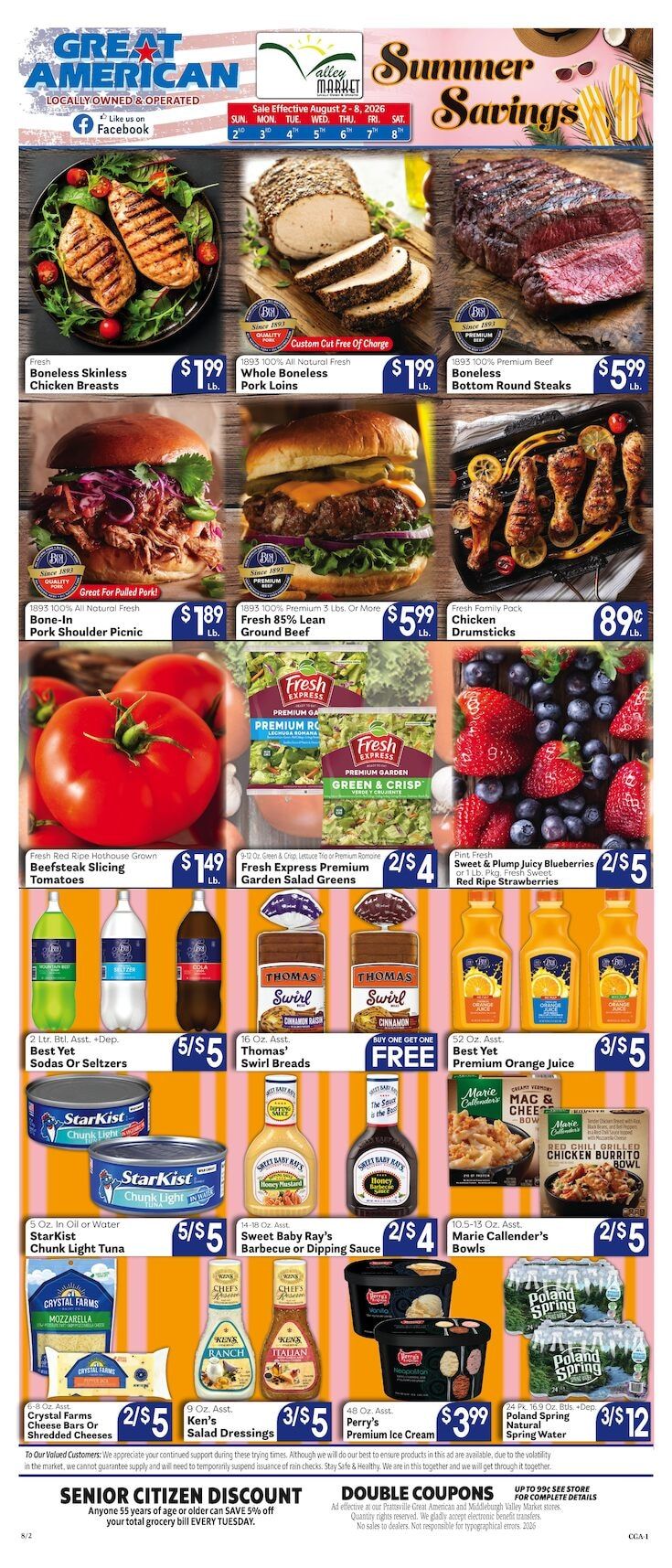 Valley Market and Jim's Great American Weekly Ad August 2 - 8, 2026