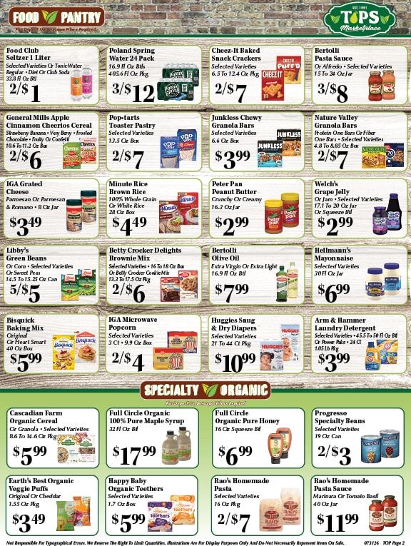 Tops Marketplace Weekly Ad July 31 - August 6, 2026