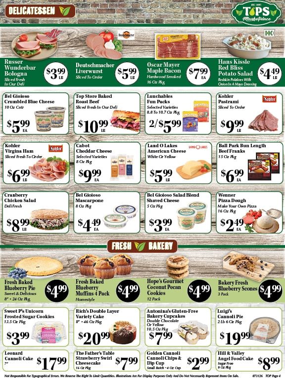 Tops Marketplace Weekly Ad July 31 - August 6, 2026