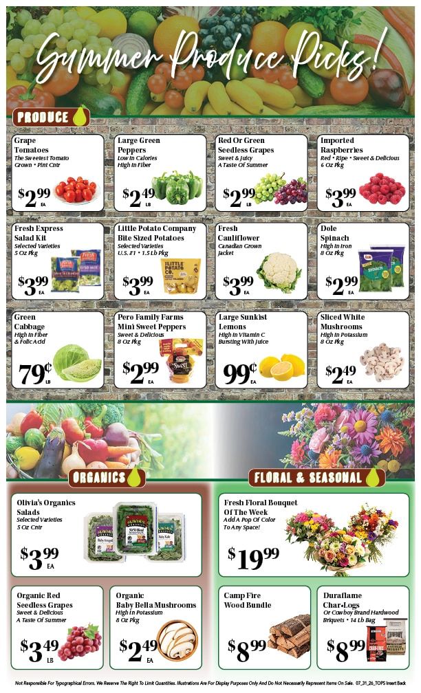 Tops Marketplace Weekly Ad July 31 - August 6, 2026