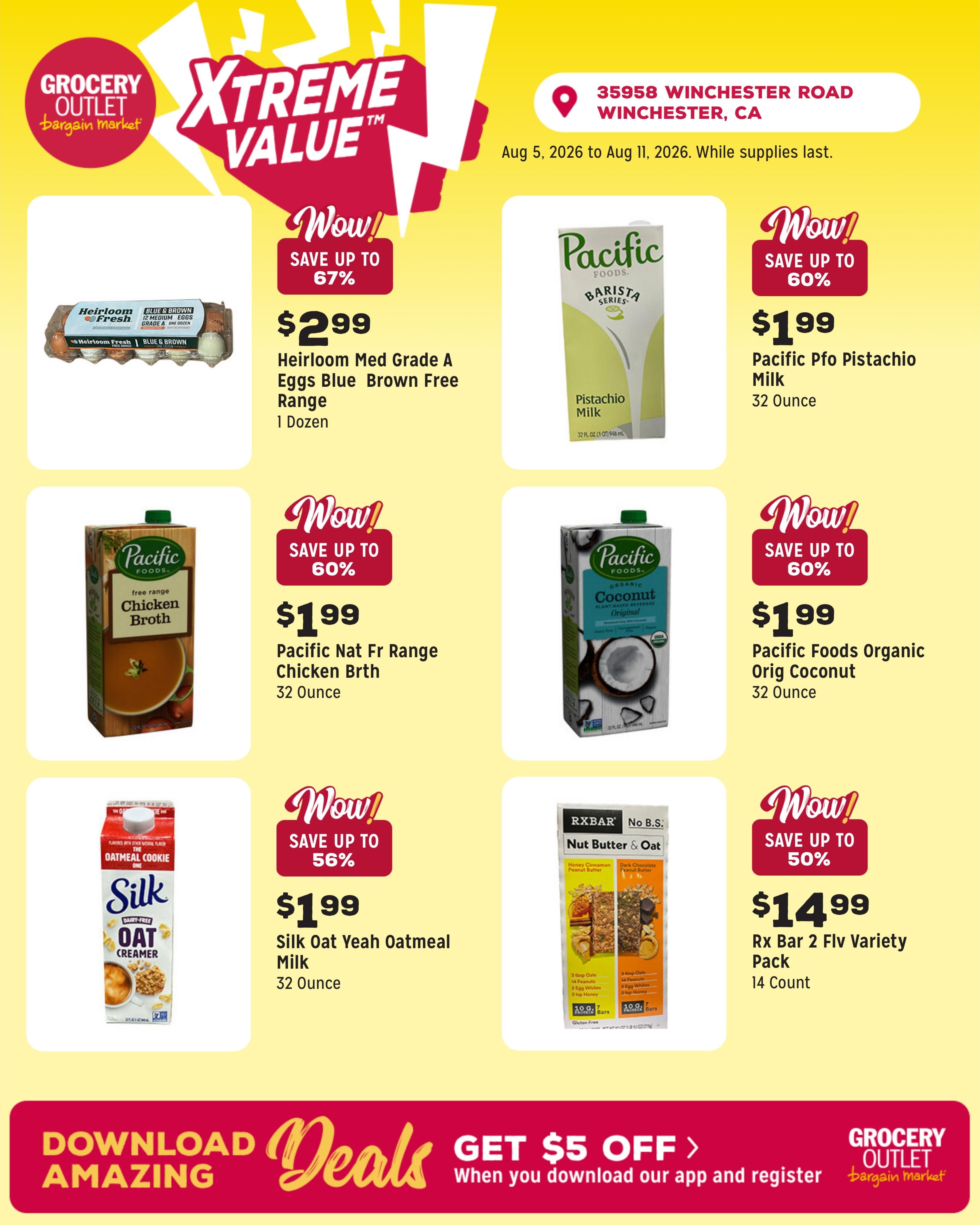 Grocery Outlet (Menifee Area, CA) Weekly Ad August 5 - 11, 2026