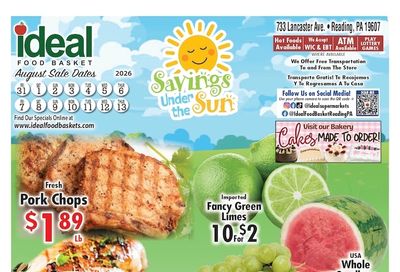 Ideal Food Basket (733 Lancaster Ave, Reading, PA) Weekly Ad August 7 - 13, 2026