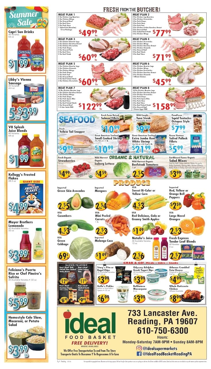 Ideal Food Basket (733 Lancaster Ave, Reading, PA) Weekly Ad August 7 - 13, 2026