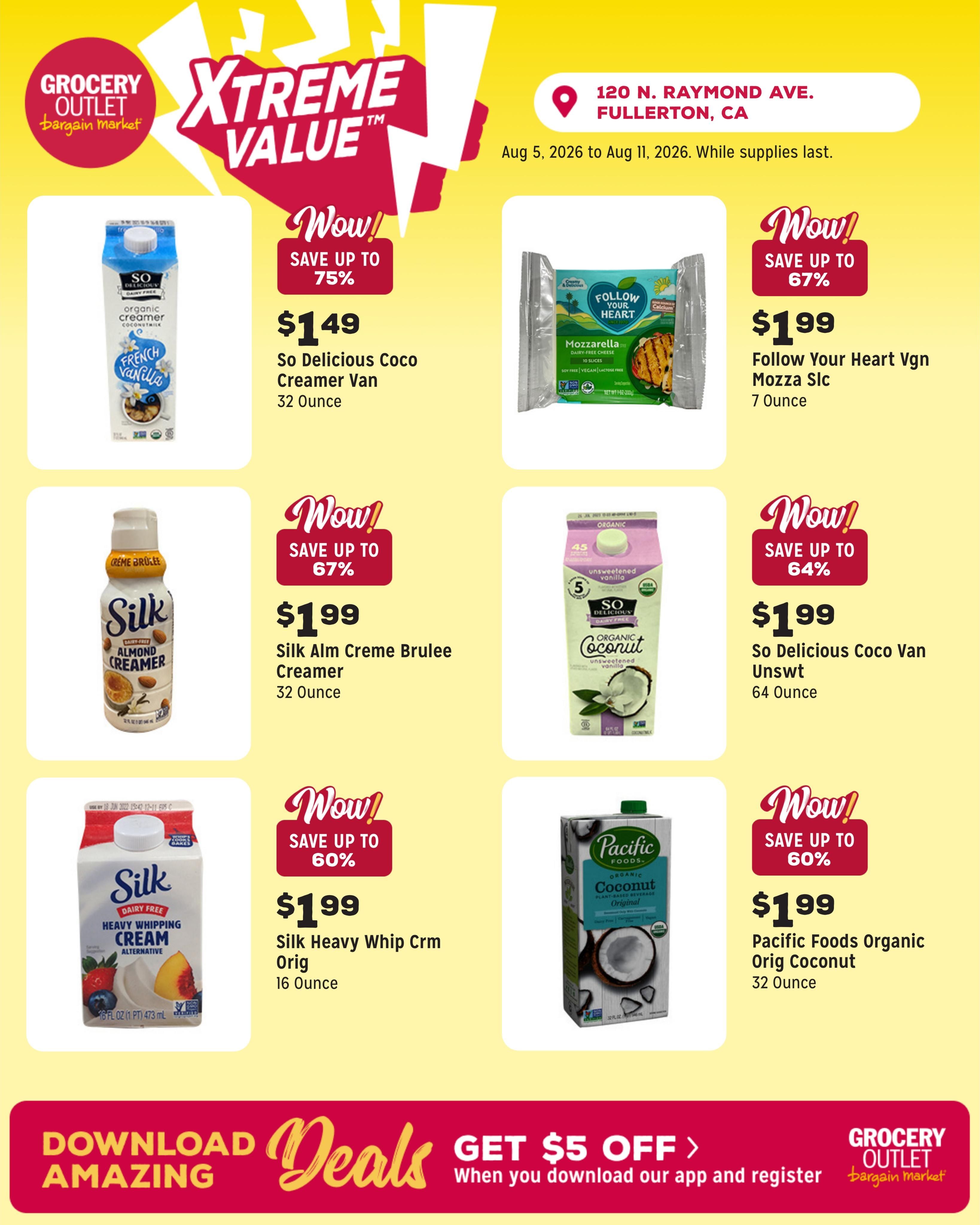 Grocery Outlet (Fullerton Area, CA) Weekly Ad August 5 - 11, 2026