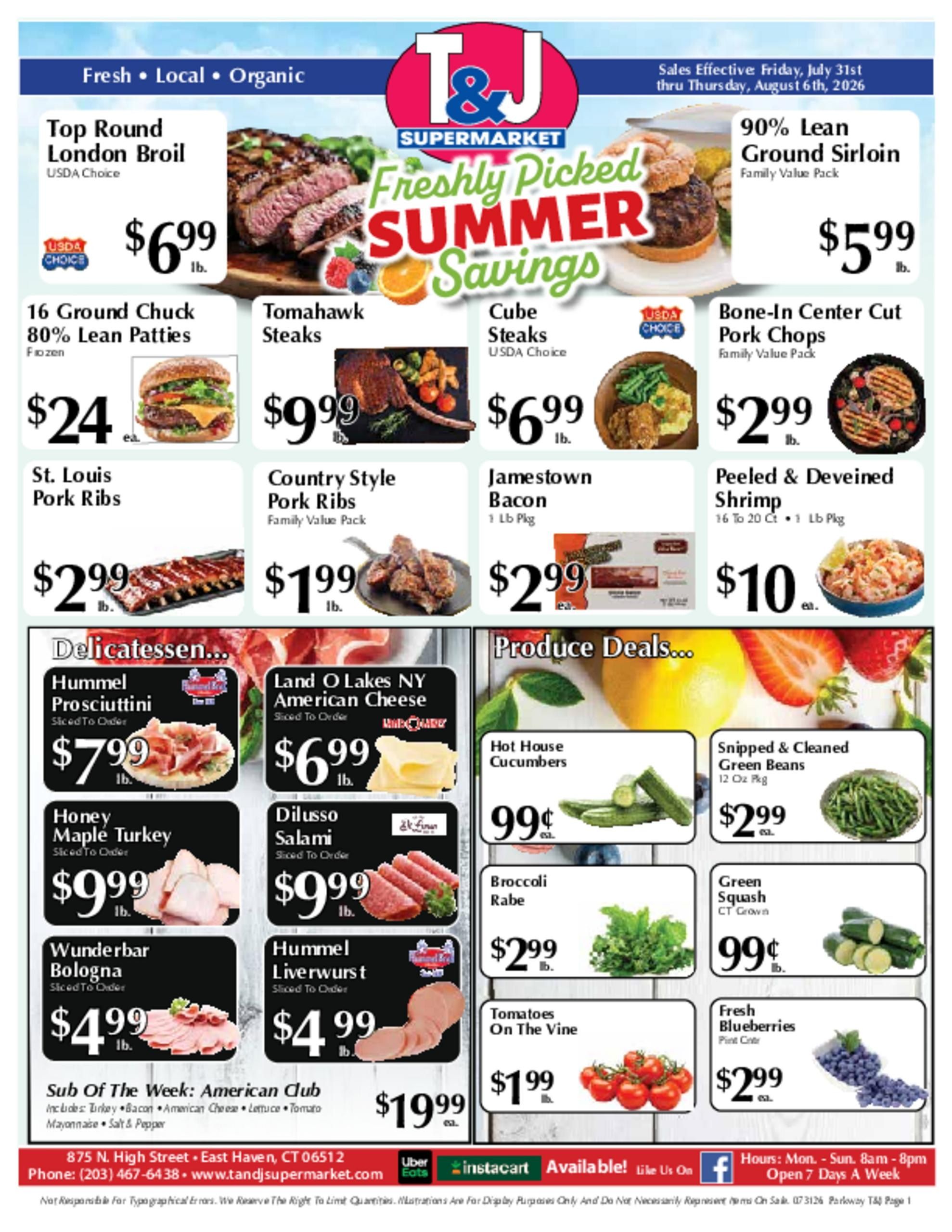 T&J Supermarket Weekly Ad July 31 - August 6, 2026