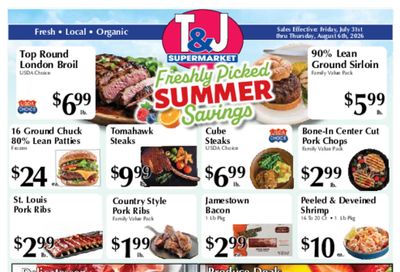 T&J Supermarket Weekly Ad July 31 - August 6, 2026