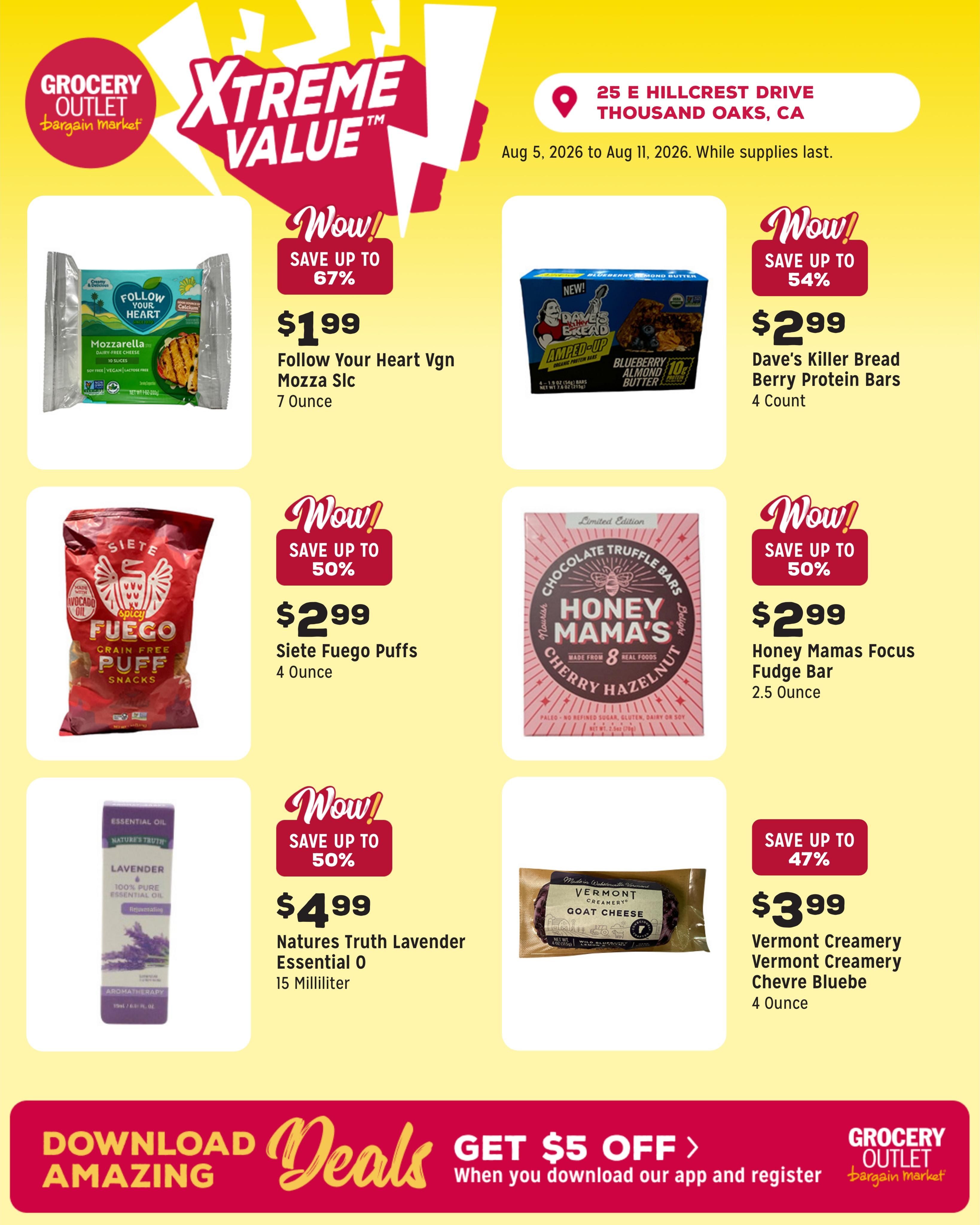 Grocery Outlet (Thousand Oaks Area, CA) Weekly Ad August 5 - 11, 2026