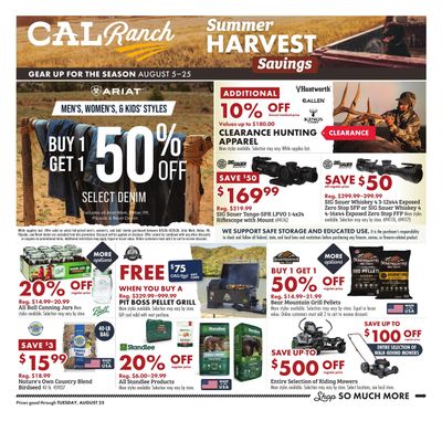 C-A-L Ranch Stores Summer Harvest Savings Weekly Ad August 5 - 25, 2026