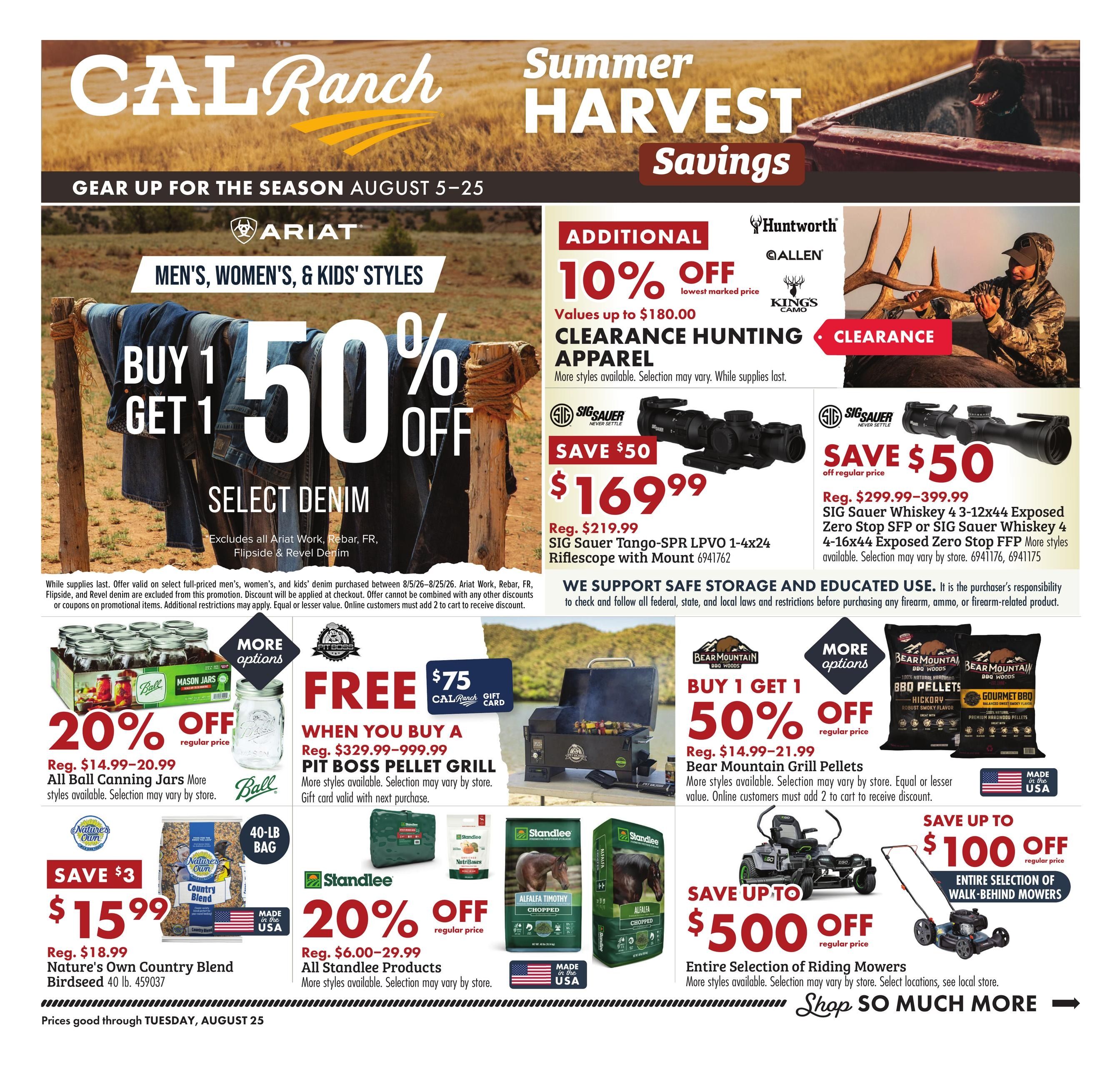C-A-L Ranch Stores Summer Harvest Savings Weekly Ad August 5 - 25, 2026