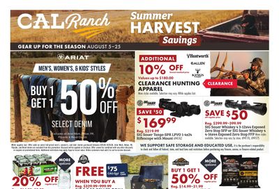 C-A-L Ranch Stores Summer Harvest Savings Weekly Ad August 5 - 25, 2026