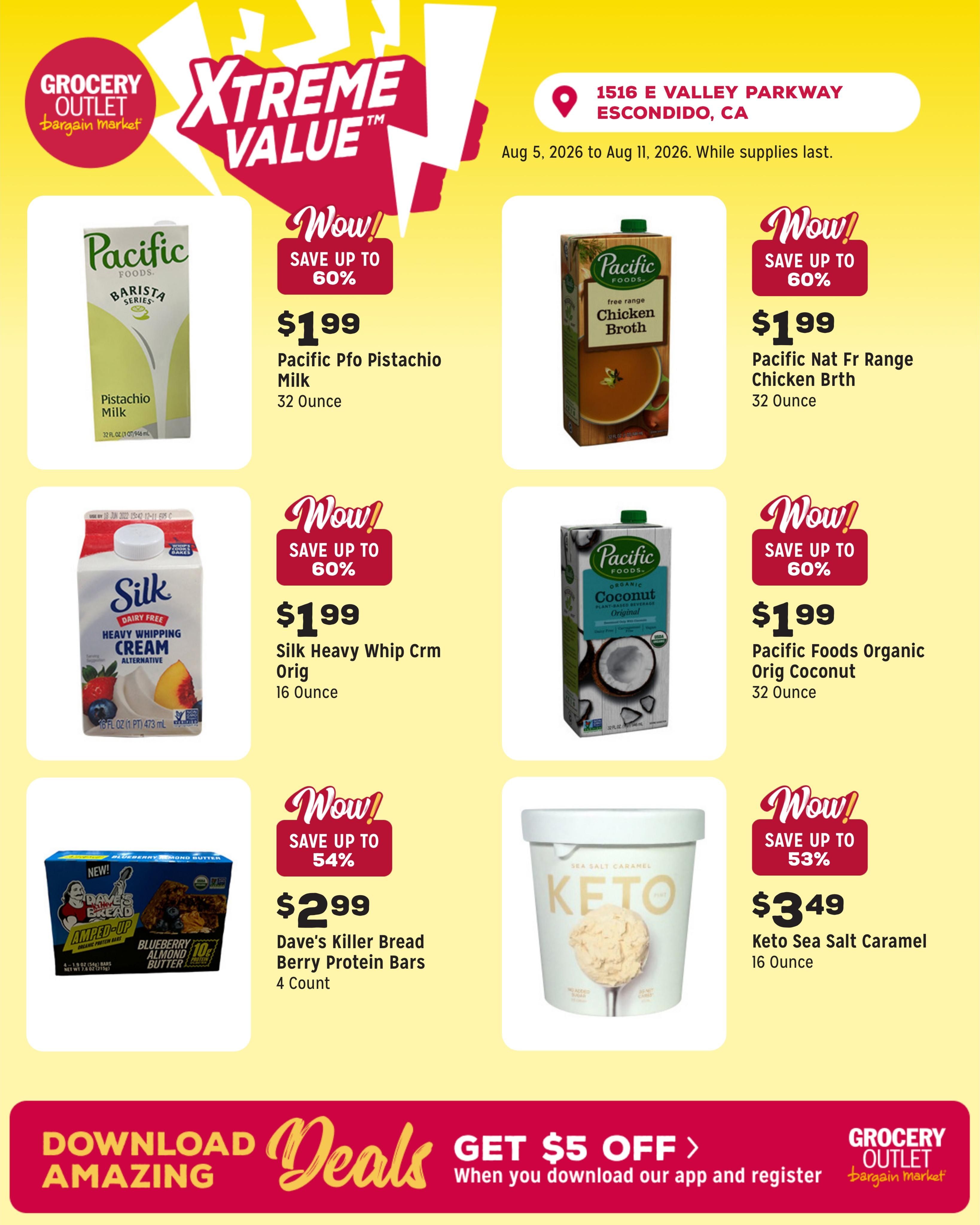 Grocery Outlet (Escondido Area, CA) Weekly Ad August 5 - 11, 2026