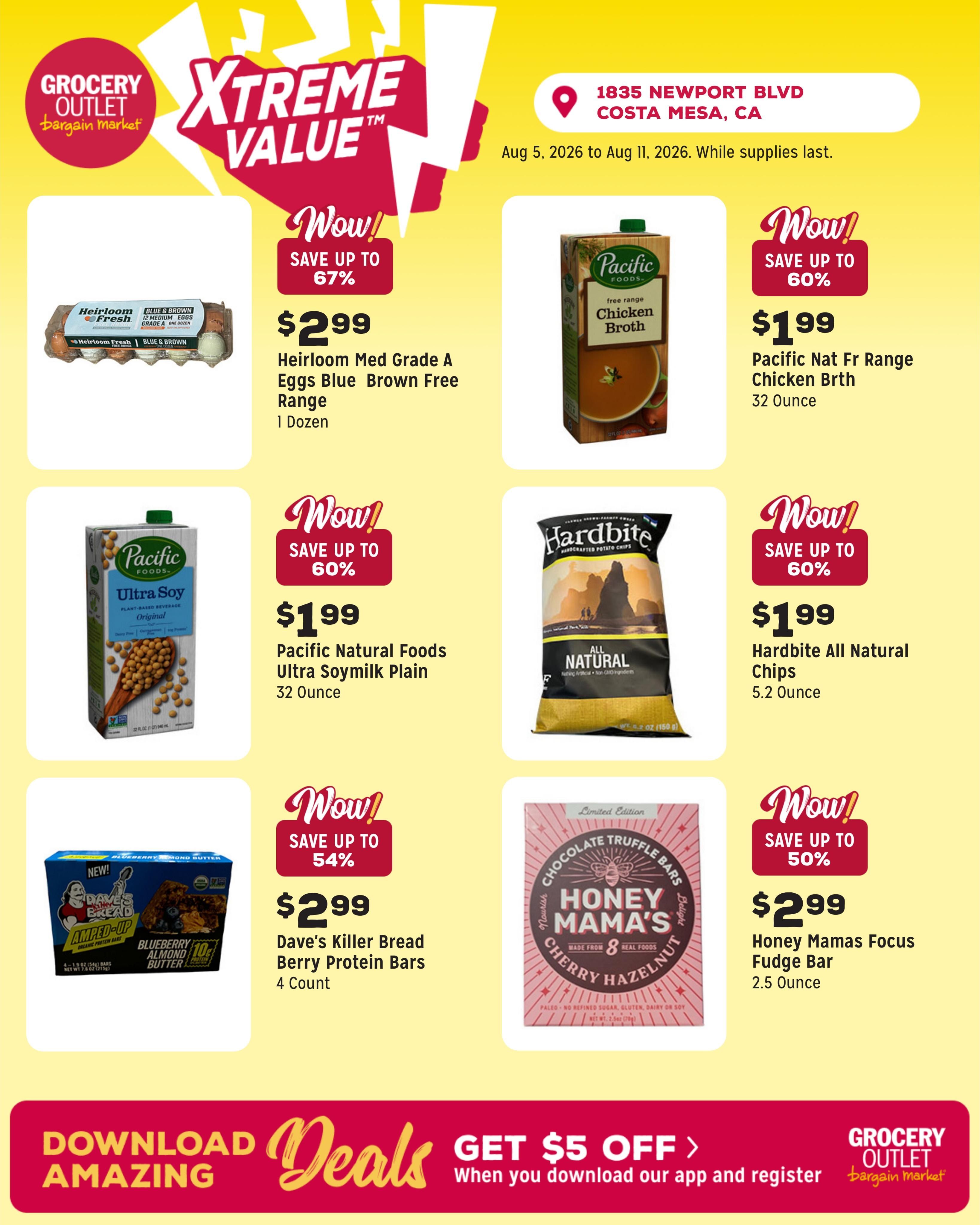 Grocery Outlet (Costa Mesa Area, CA) Weekly Ad August 5 - 11, 2026