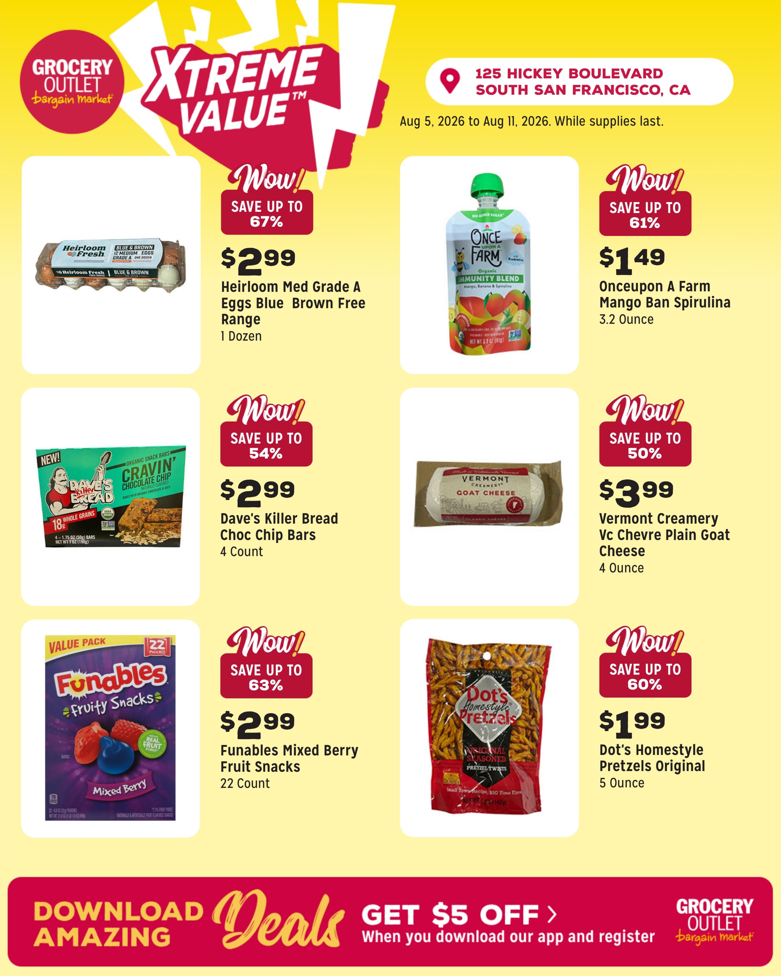 Grocery Outlet (Daly City Area, CA) Weekly Ad August 5 - 11, 2026