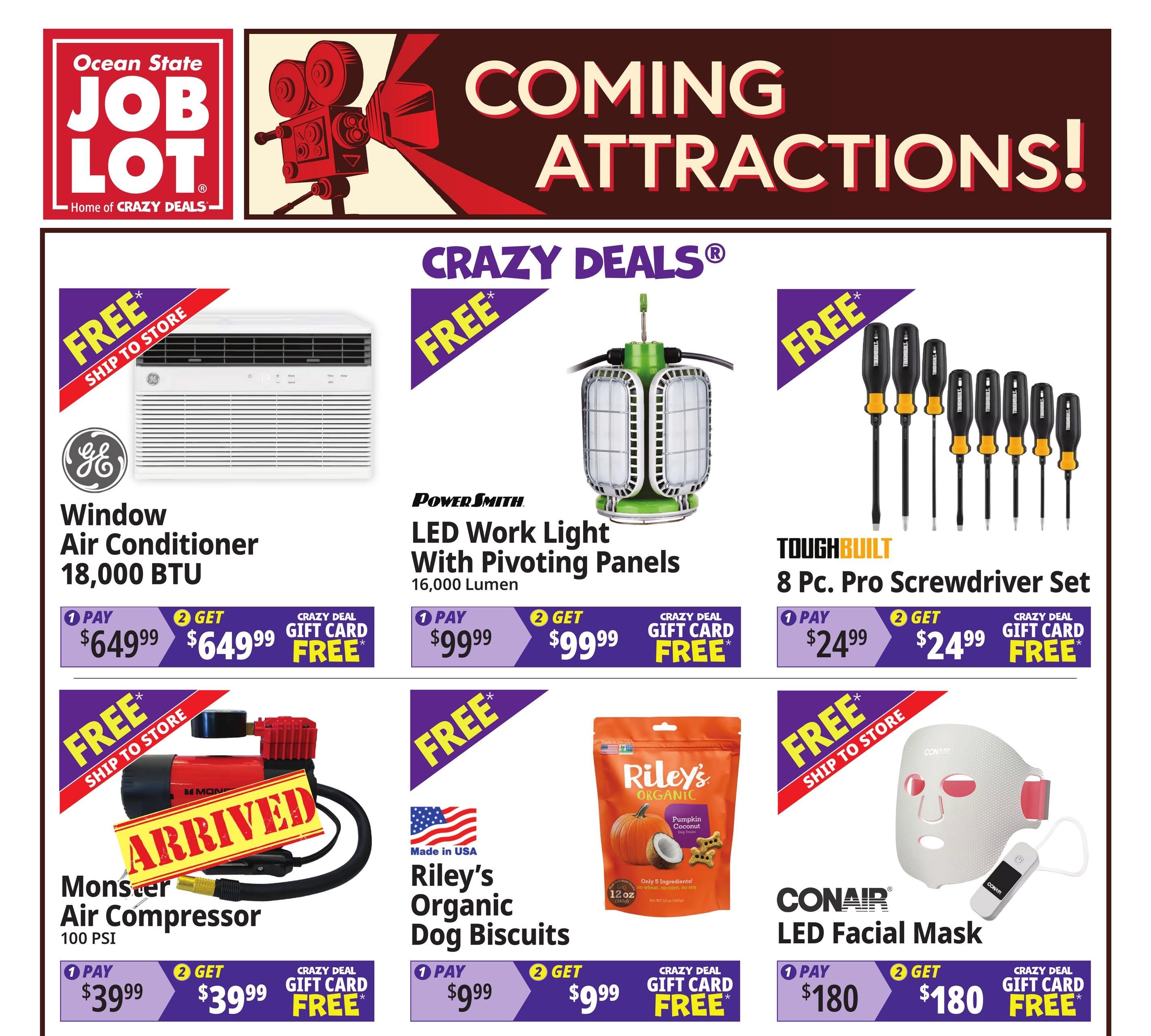 Ocean State Job Lot (MA, MD, ME, NJ, NY, PA, WV) Coming Attractions Weekly Ad August 6 - 12, 2026