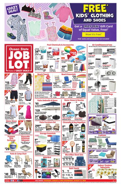 Ocean State Job Lot (Allentown–Trenton Area, NJ–PA) Weekly Ad August 6 - 12, 2026