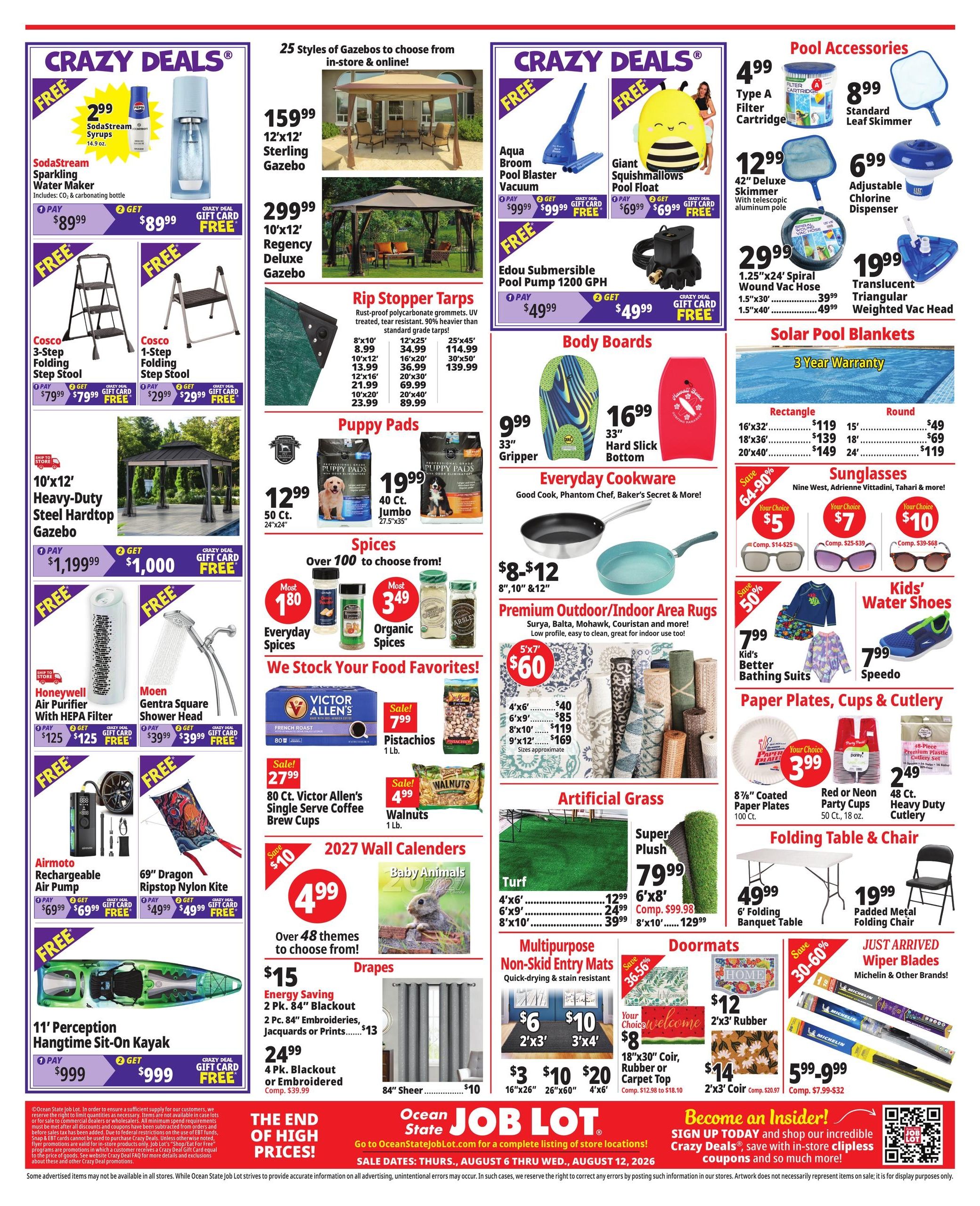 Ocean State Job Lot (MA, MD, ME, NJ, NY, PA, WV) Weekly Ad August 6 - 12, 2026