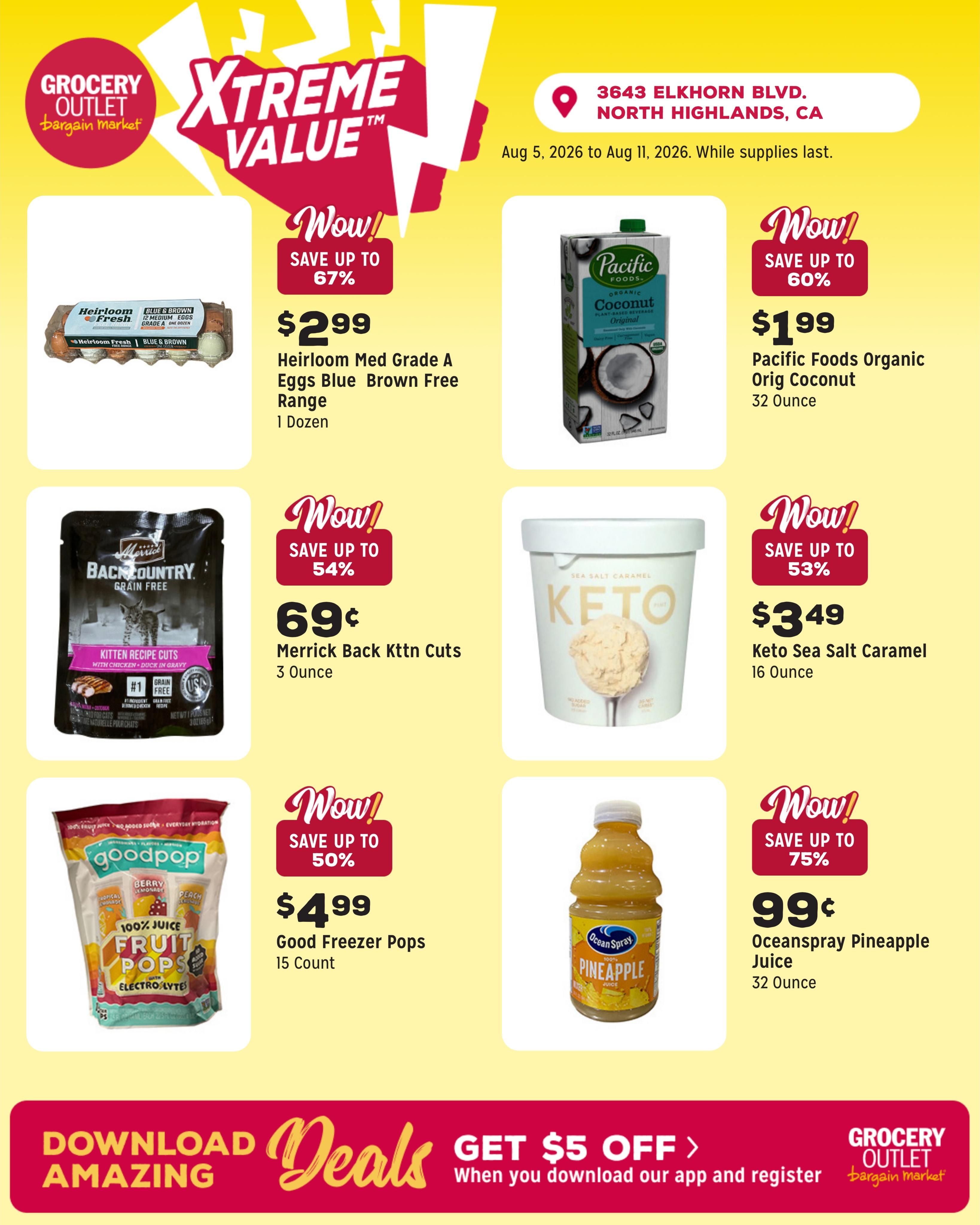 Grocery Outlet (Sacramento–North Highlands Area, CA) Weekly Ad August 5 - 11, 2026