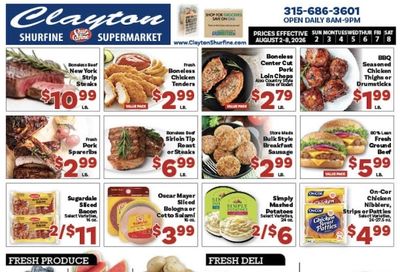 Clayton Shurfine Weekly Ad August 2 - 8, 2026