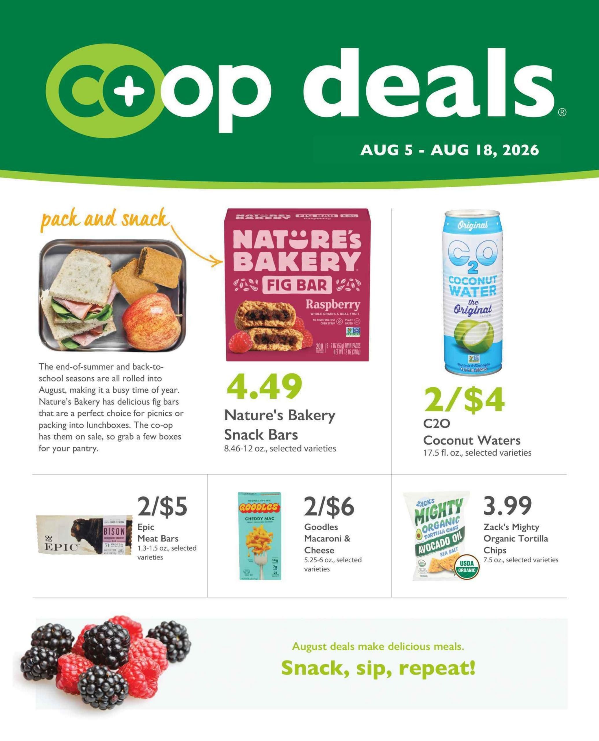 Co-opportunity Natural Foods (Inglewood–Gardena Area, CA) Weekly Ad August 5 - 18, 2026
