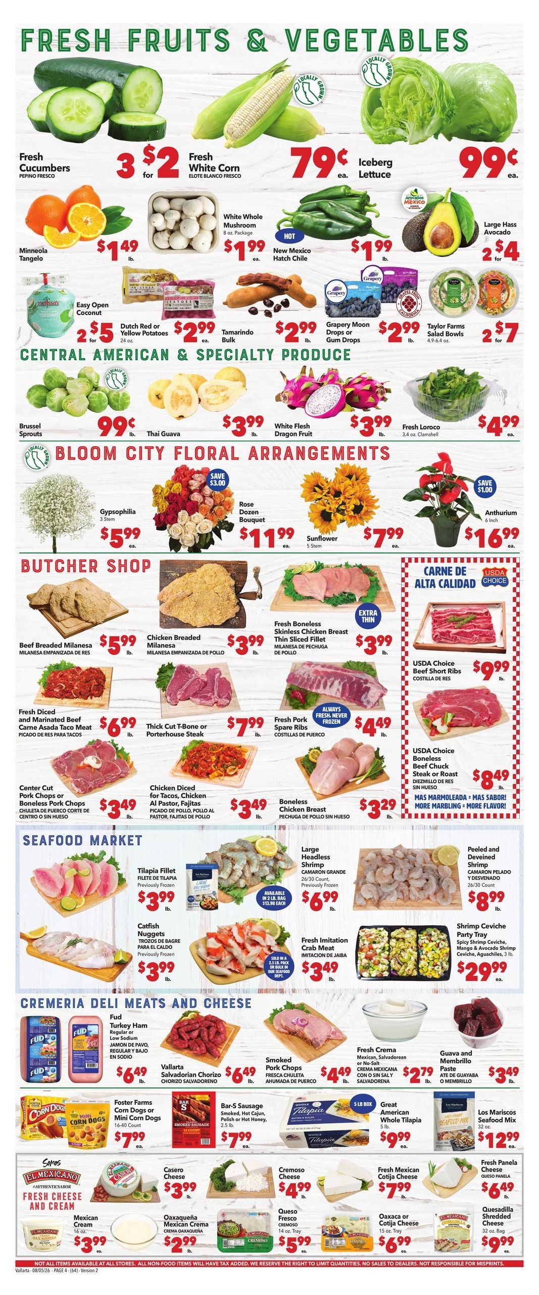 Vallarta Supermarkets (Inglewood Area, CA) Grocery Savings Weekly Ad August 5 - 11, 2026