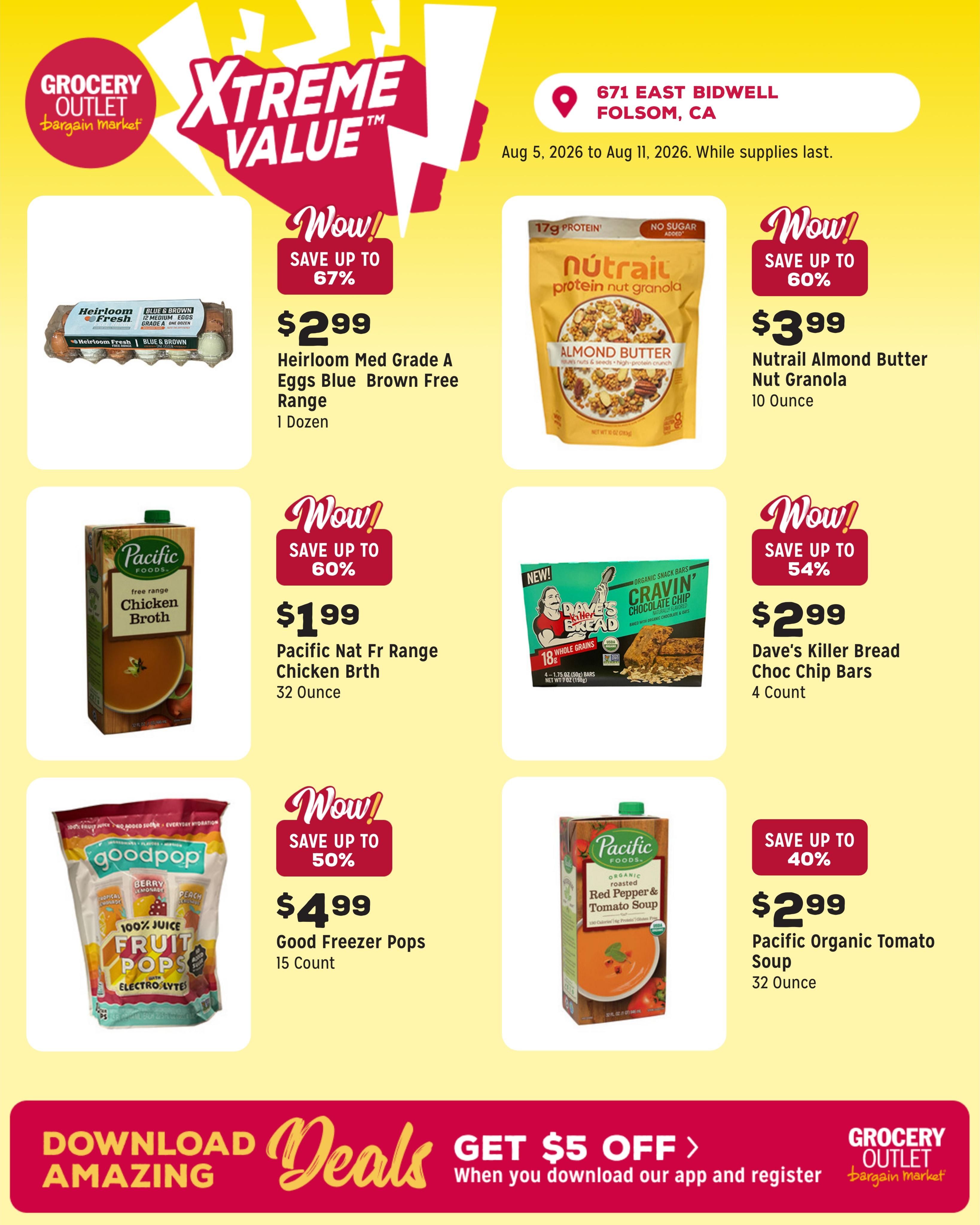 Grocery Outlet (Folsom Area, CA) Weekly Ad August 5 - 11, 2026