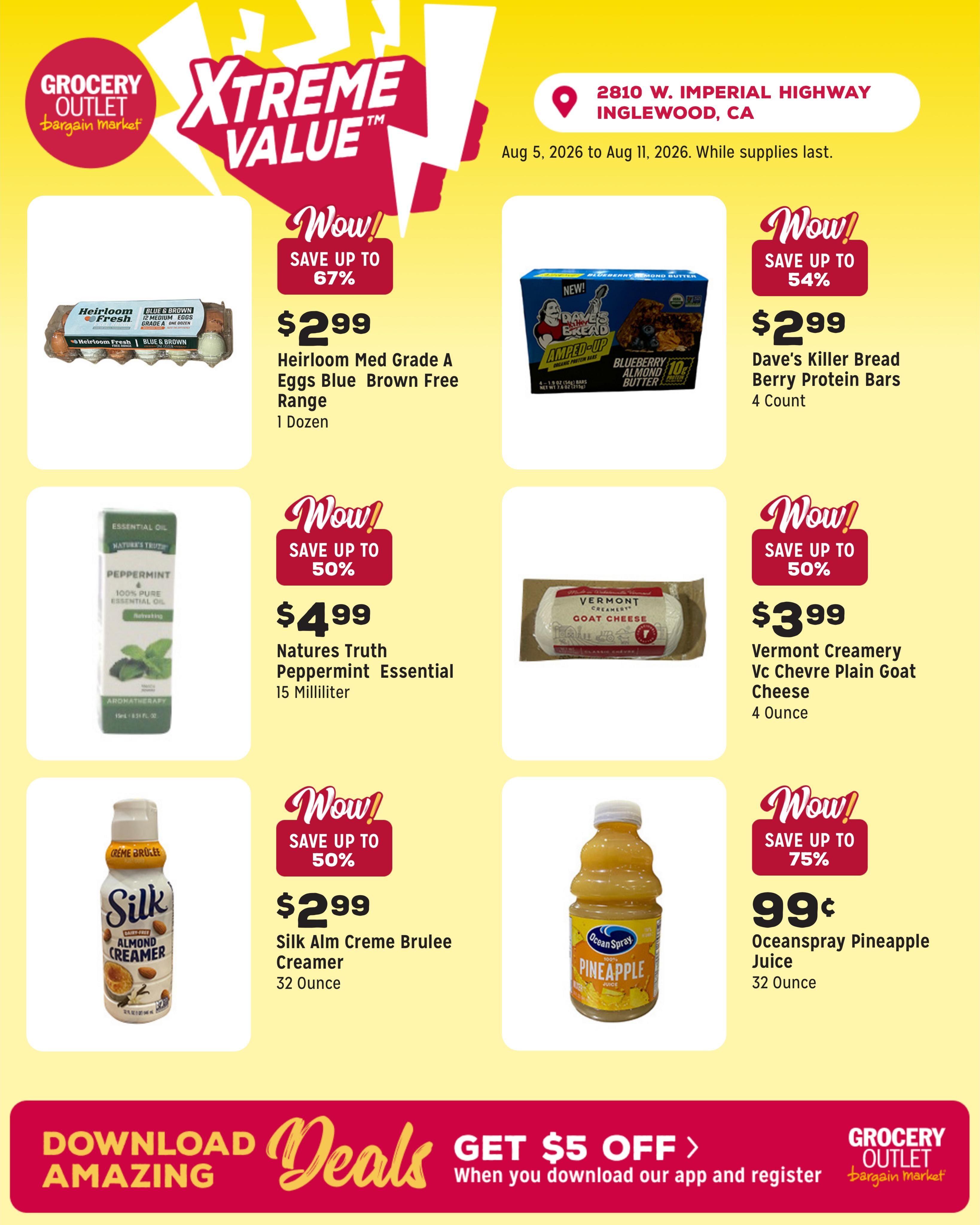 Grocery Outlet (Inglewood Area, CA) Weekly Ad August 5 - 11, 2026