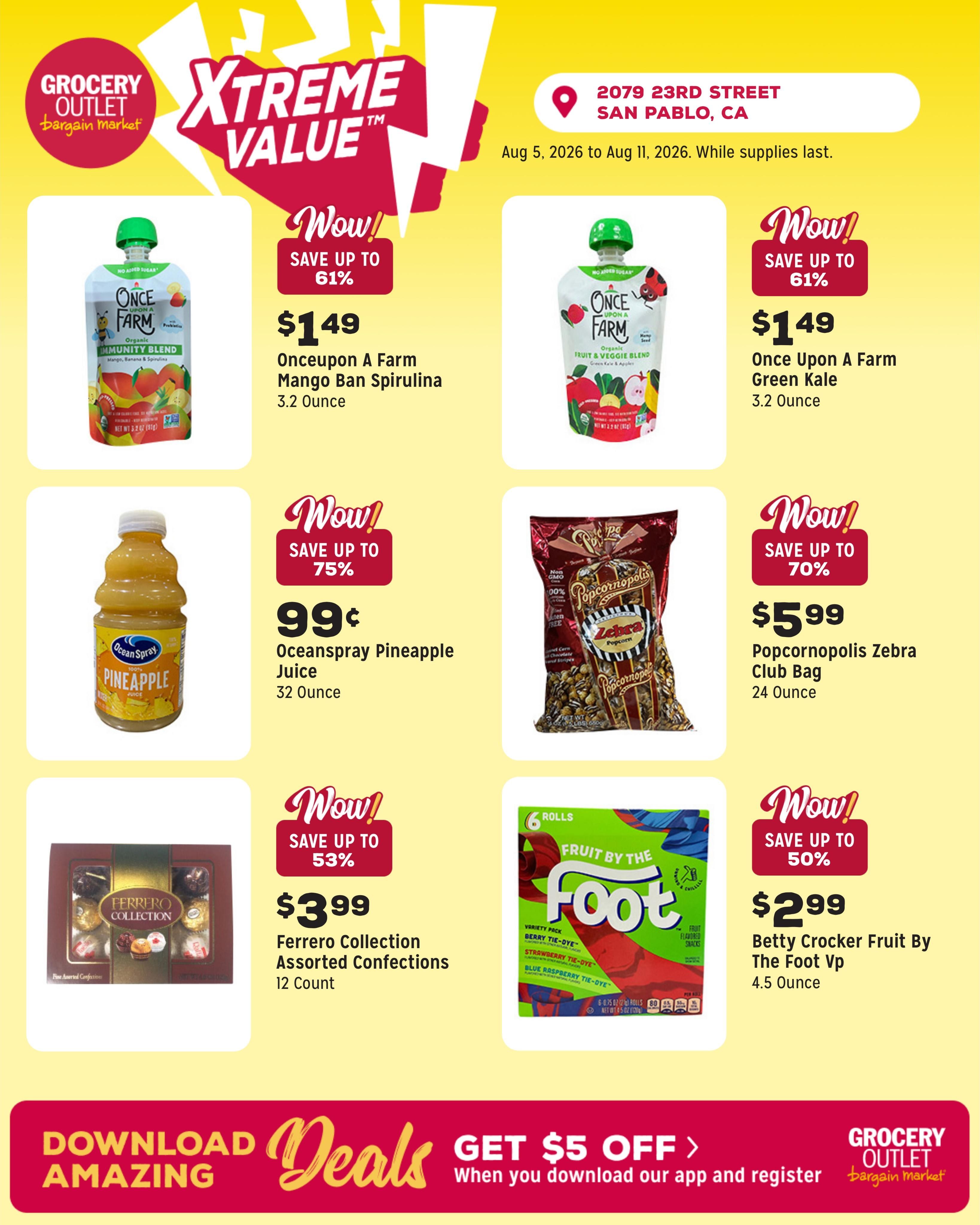Grocery Outlet (Richmond Area, CA) Weekly Ad August 5 - 11, 2026