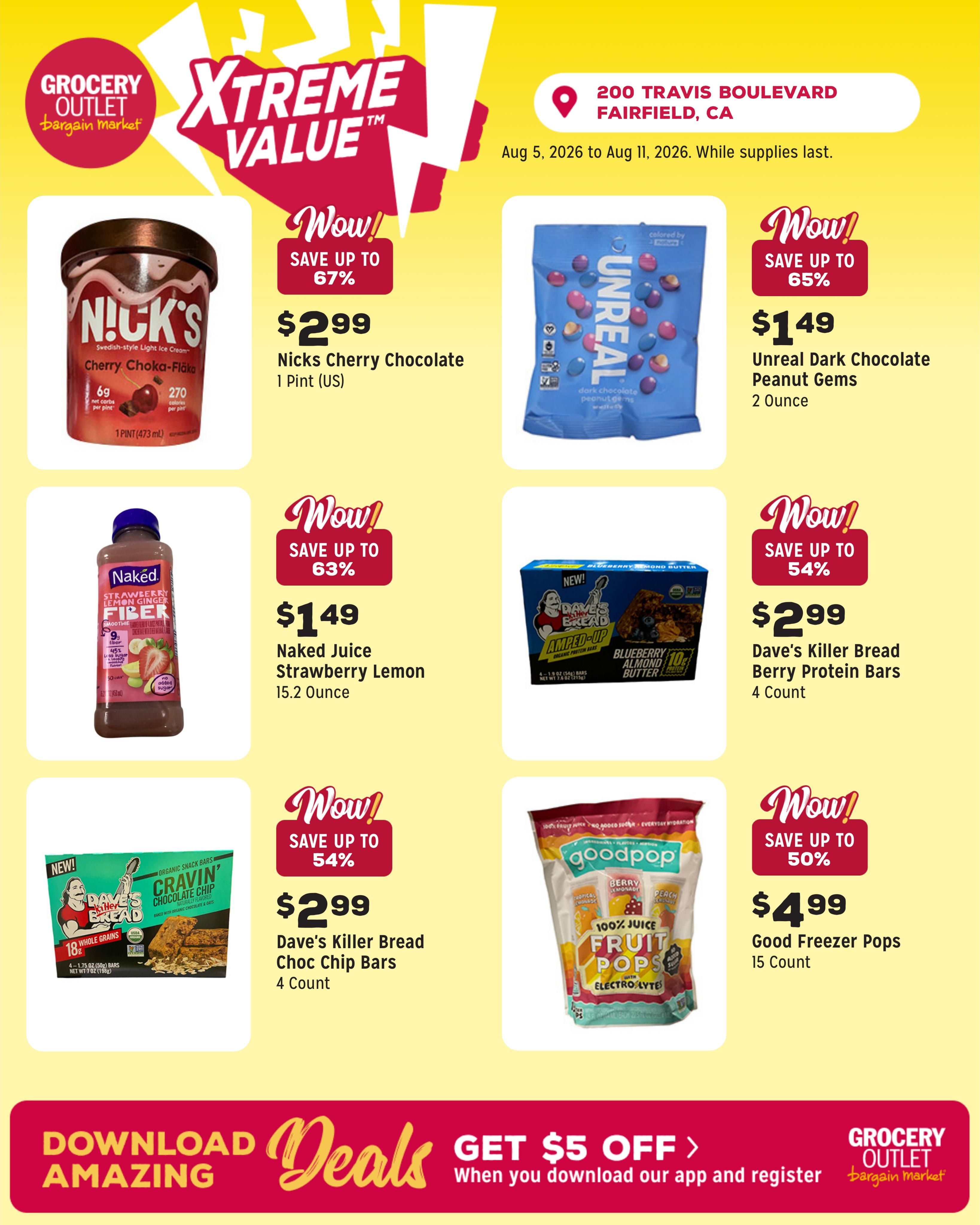 Grocery Outlet (Fairfield Area, CA) Weekly Ad August 5 - 11, 2026