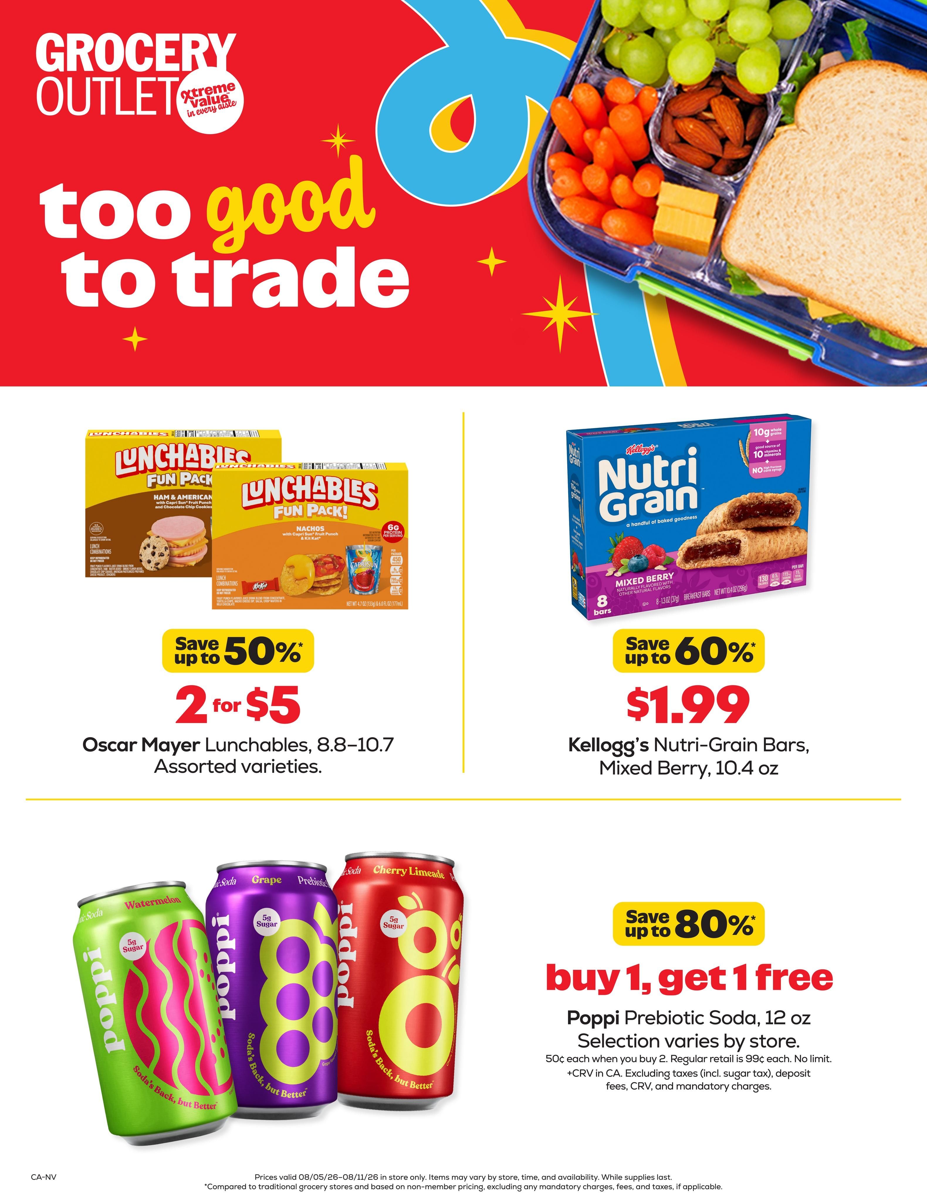 Grocery Outlet Weekly Ad August 5 - 11, 2026