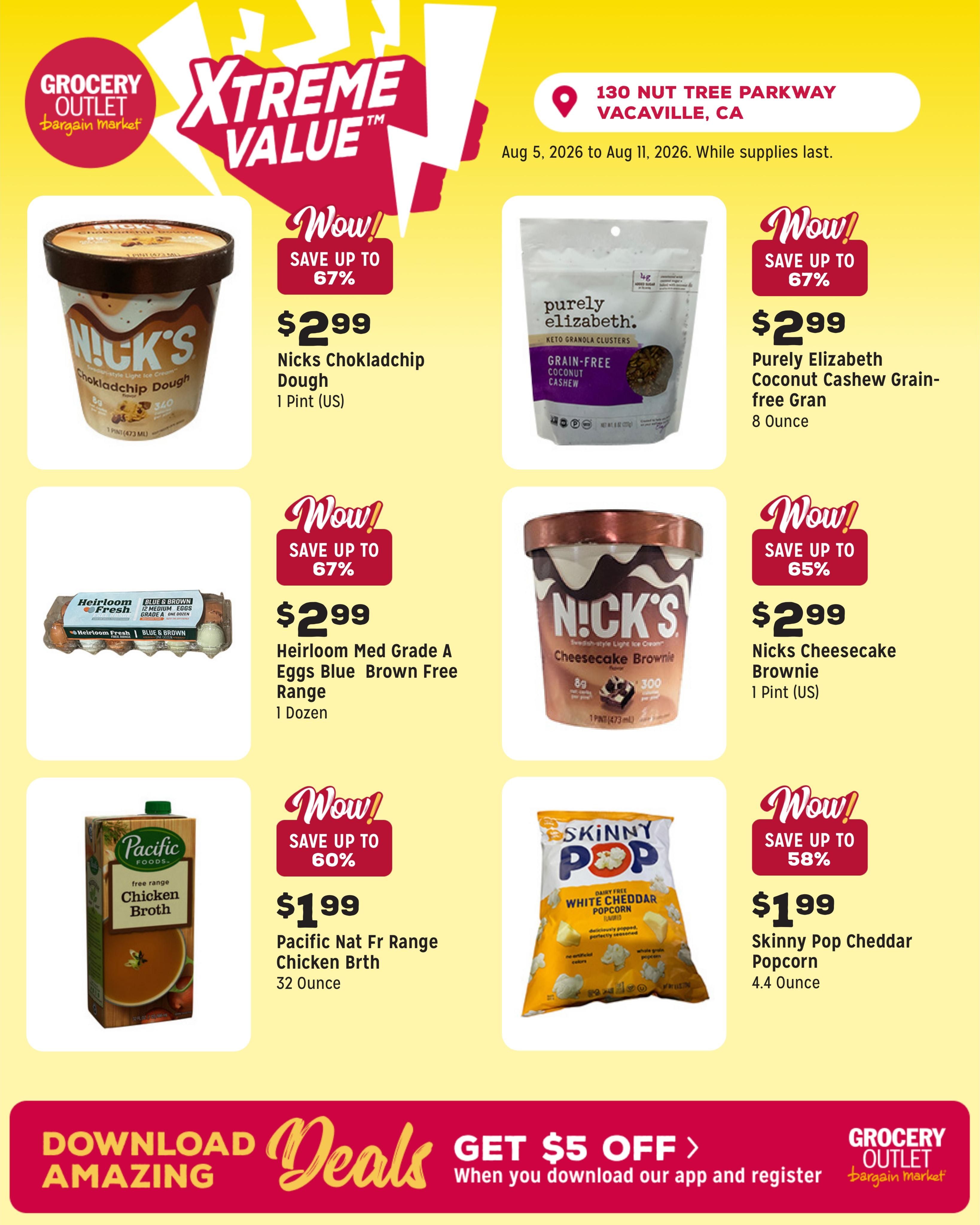Grocery Outlet (Vacaville Area, CA) Weekly Ad August 5 - 11, 2026