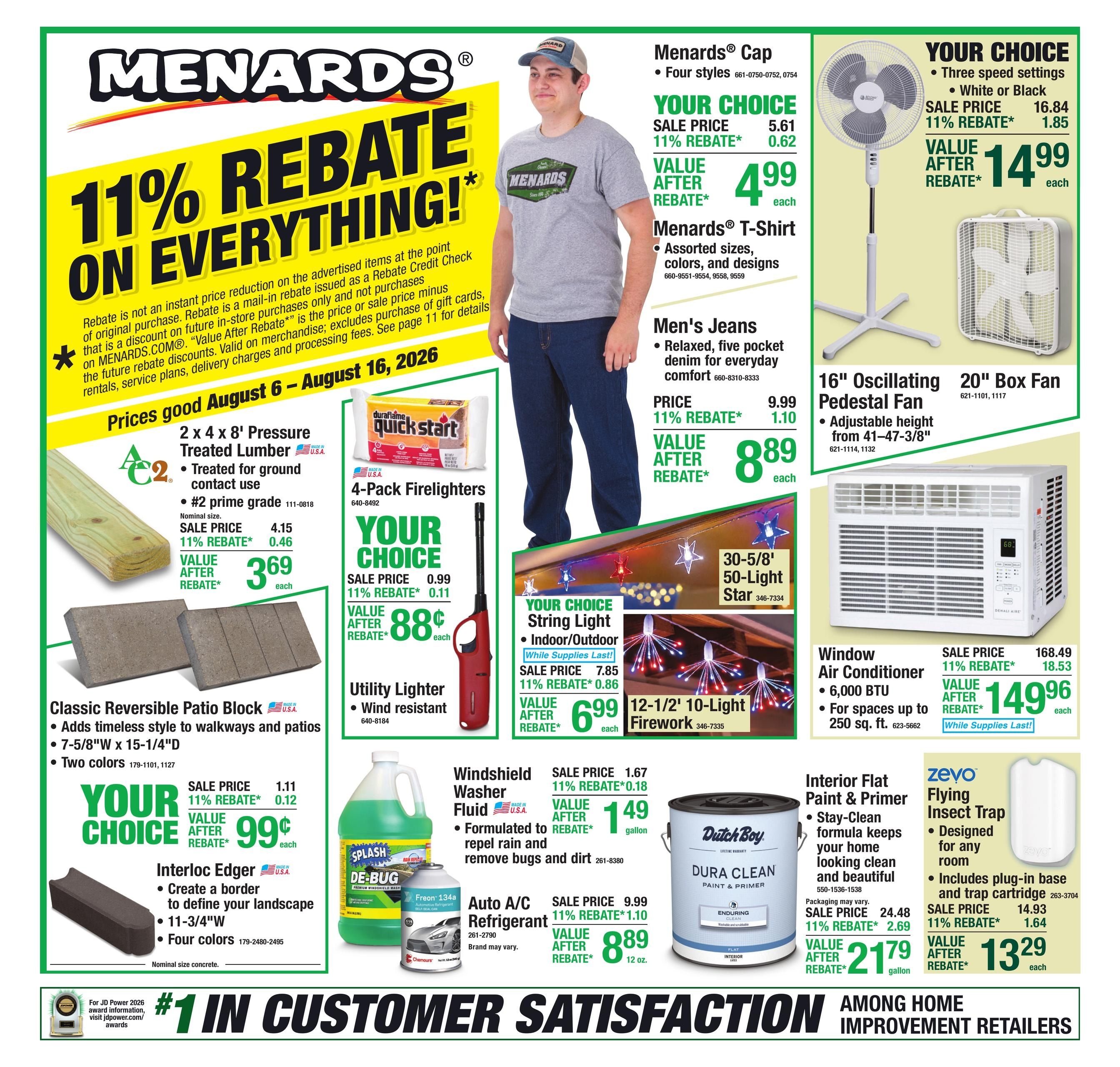 Menards (Bay City Area, MI) 11% Rebate Sale Weekly Ad August 5 - 17, 2026